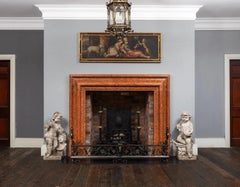 A large antique late 17th century Italian, Rosso Verona marble bolection mantel