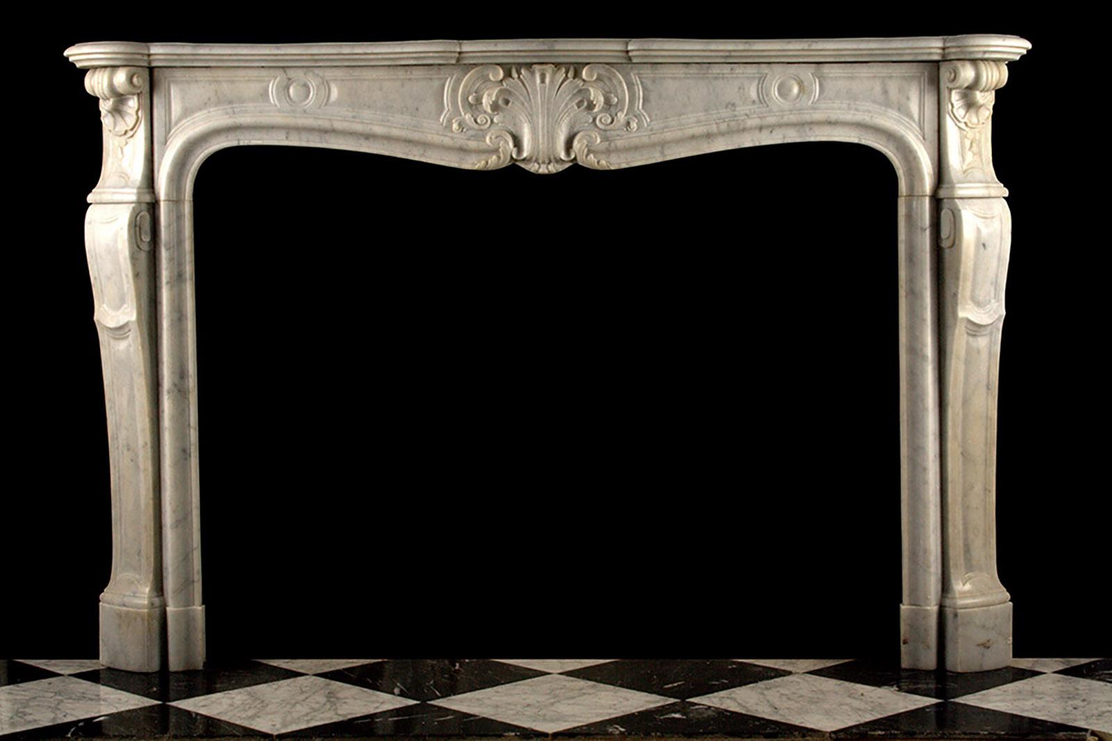 French Large Antique Louis XV Fireplace in the Rococo Manner For Sale