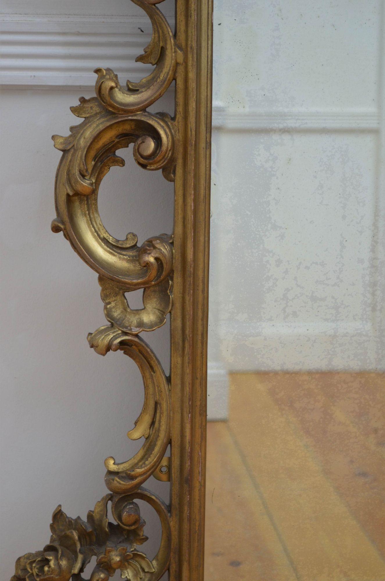 Italian A Large Antique Mirror H193cm For Sale