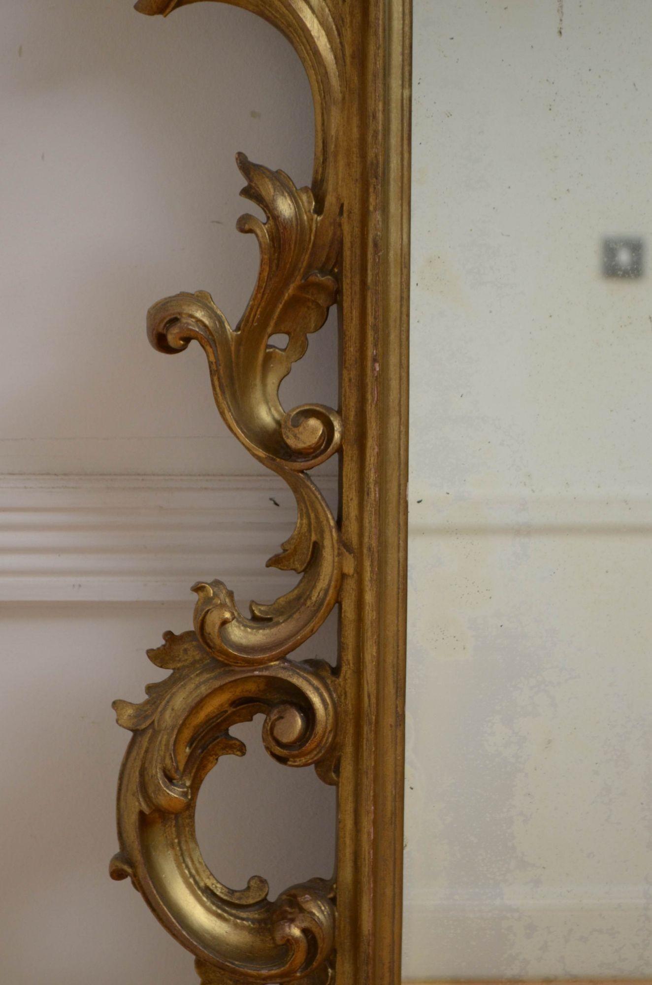 A Large Antique Mirror H193cm In Good Condition For Sale In Whaley Bridge, GB