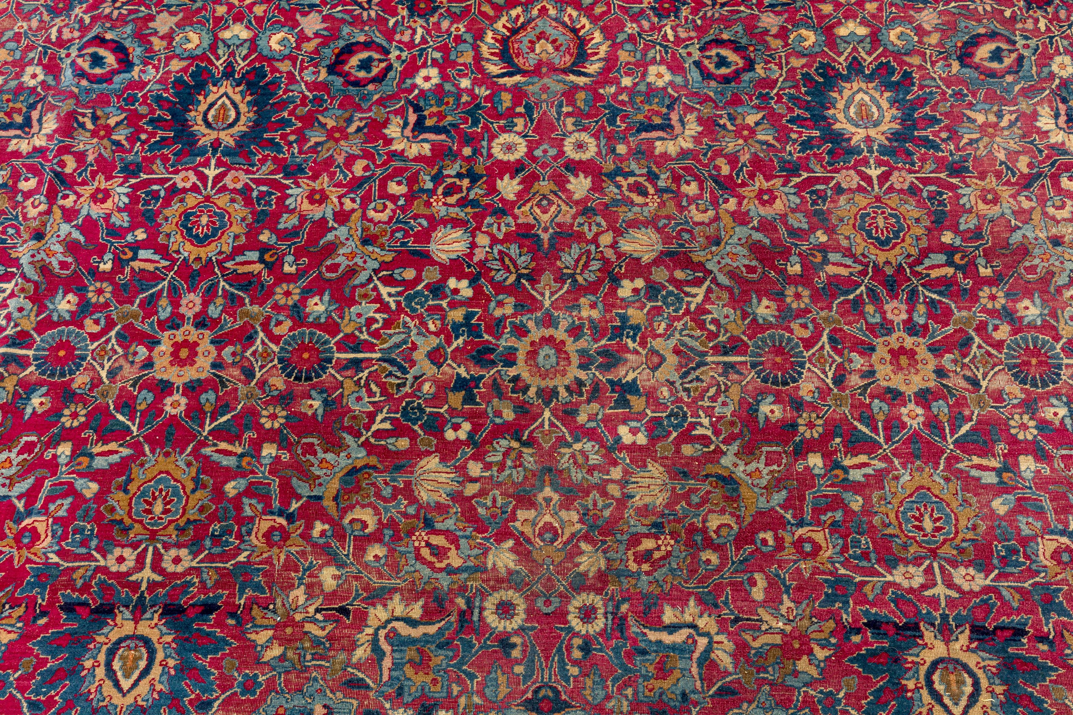 A Large Antique Tabriz Carpet, North West Persia In Fair Condition For Sale In London, GB