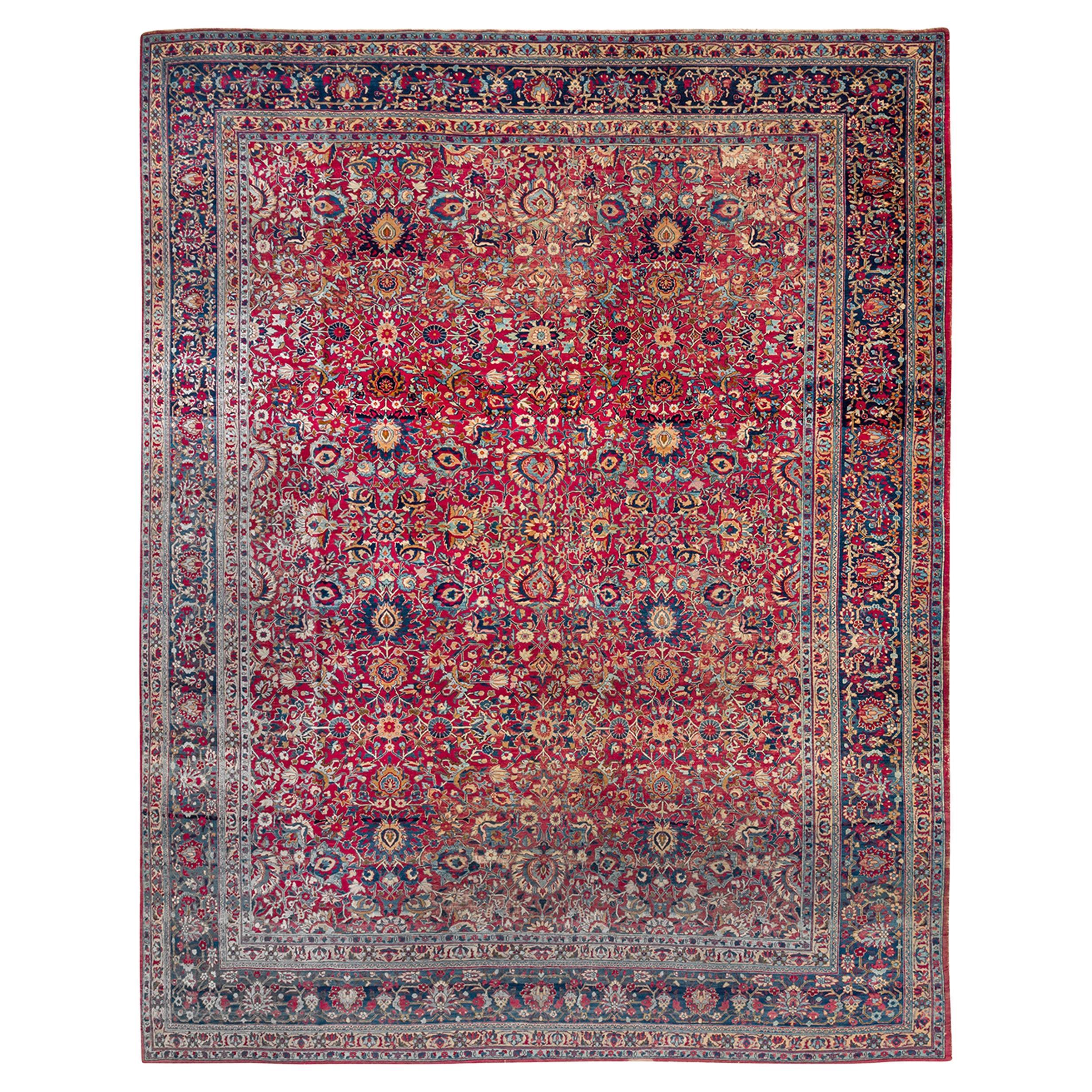 A Large Antique Tabriz Carpet, North West Persia For Sale