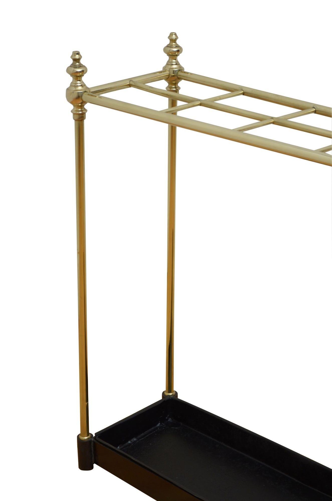 20th Century Large Antique Umbrella Stand in Brass For Sale