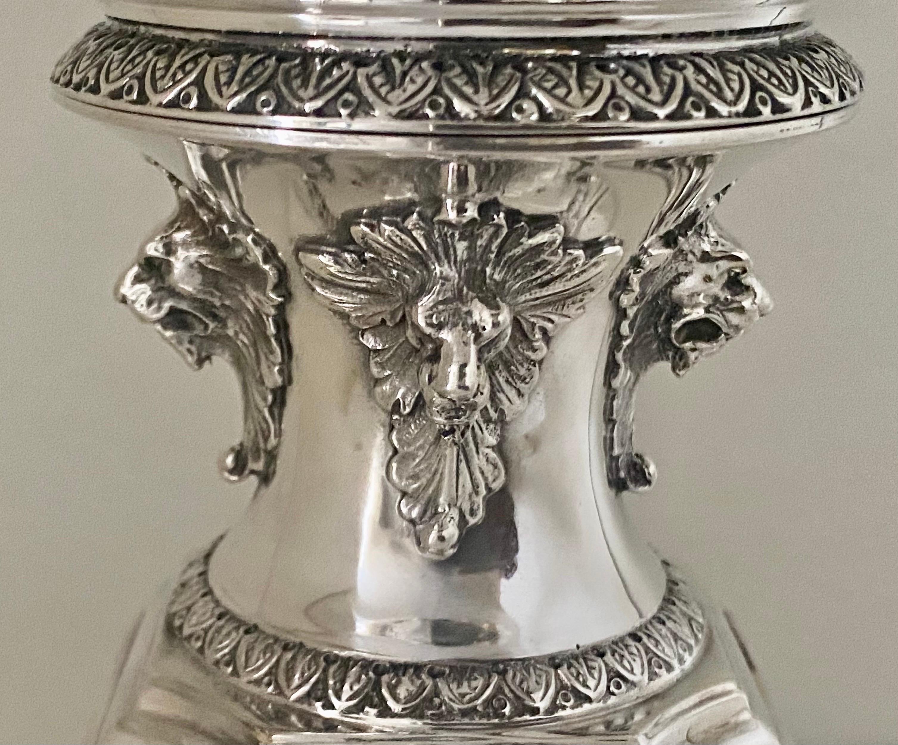 Large Antique Victorian Sterling Silver Presentation Bowl 6