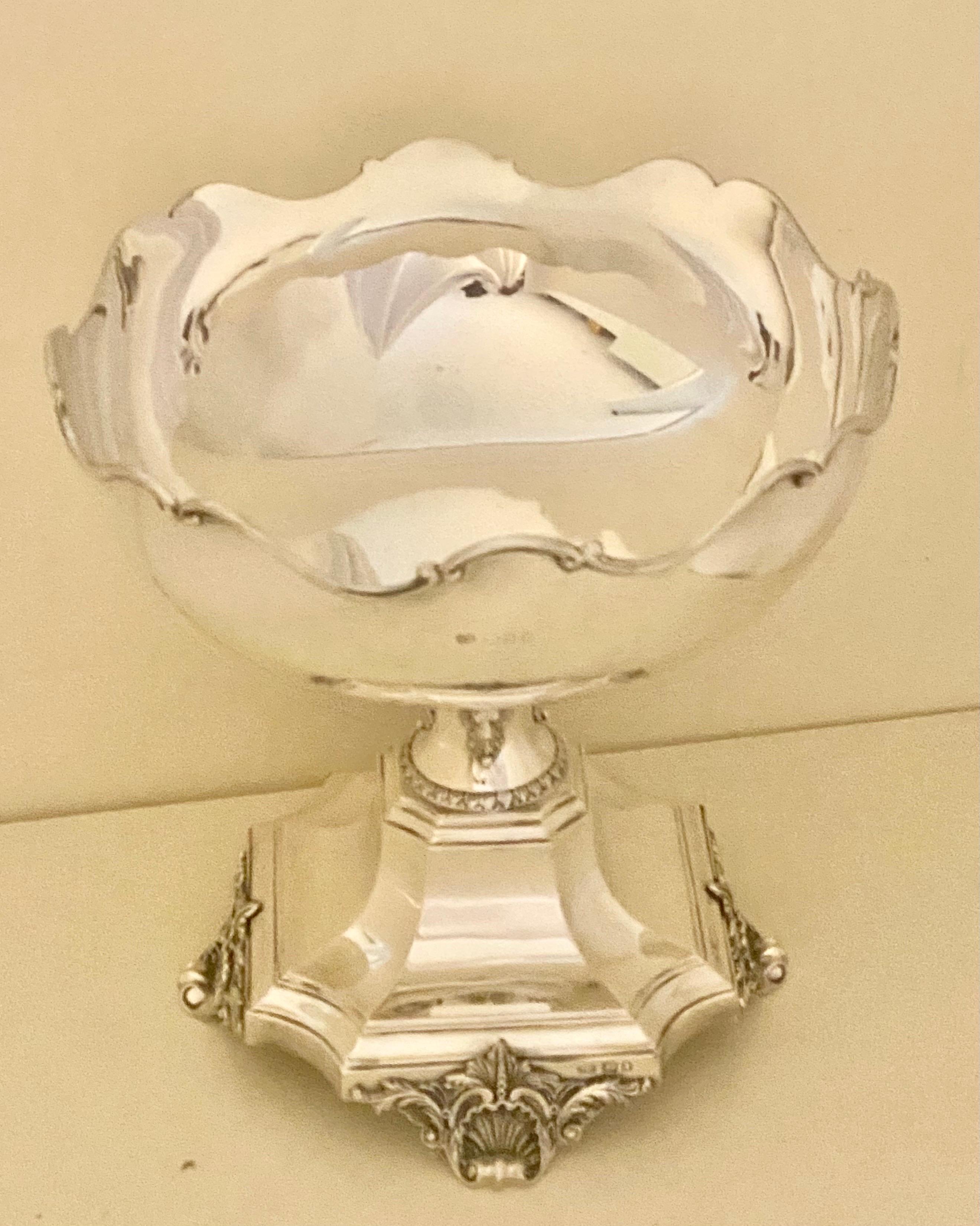 Large Antique Victorian Sterling Silver Presentation Bowl 7