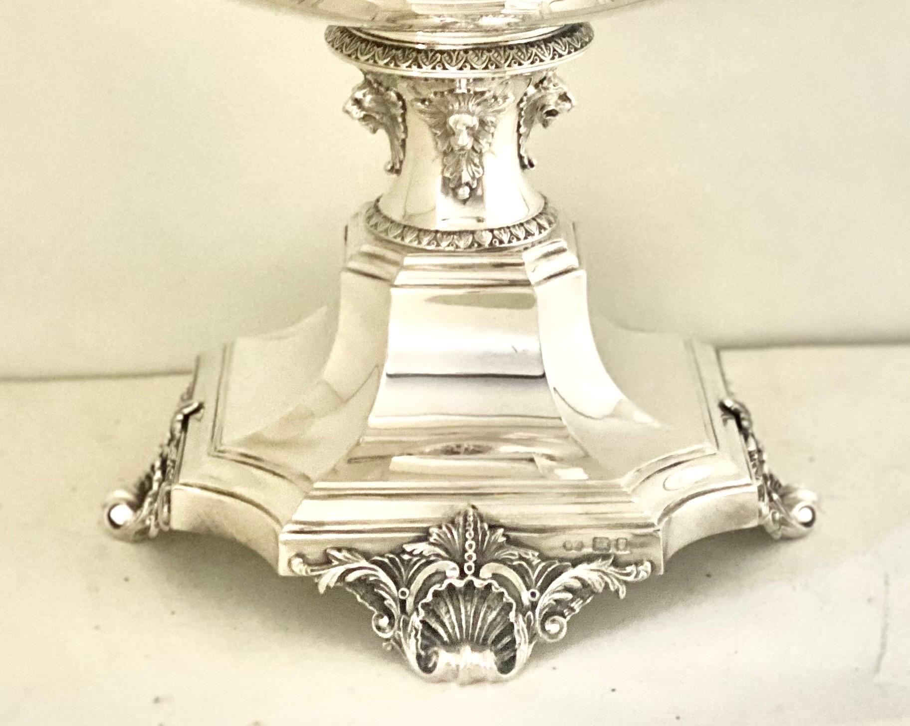 Large Antique Victorian Sterling Silver Presentation Bowl 1