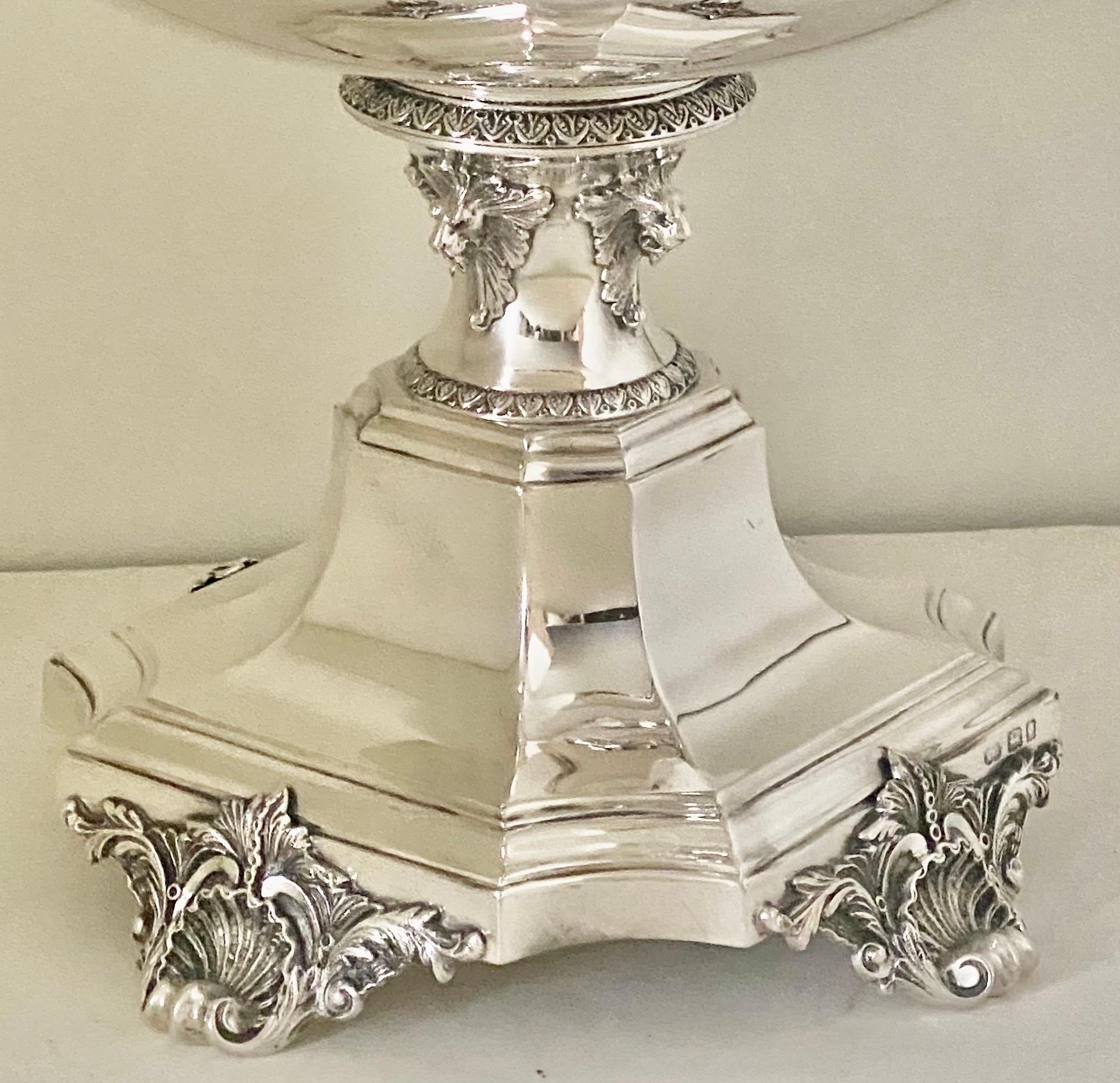 Large Antique Victorian Sterling Silver Presentation Bowl 3
