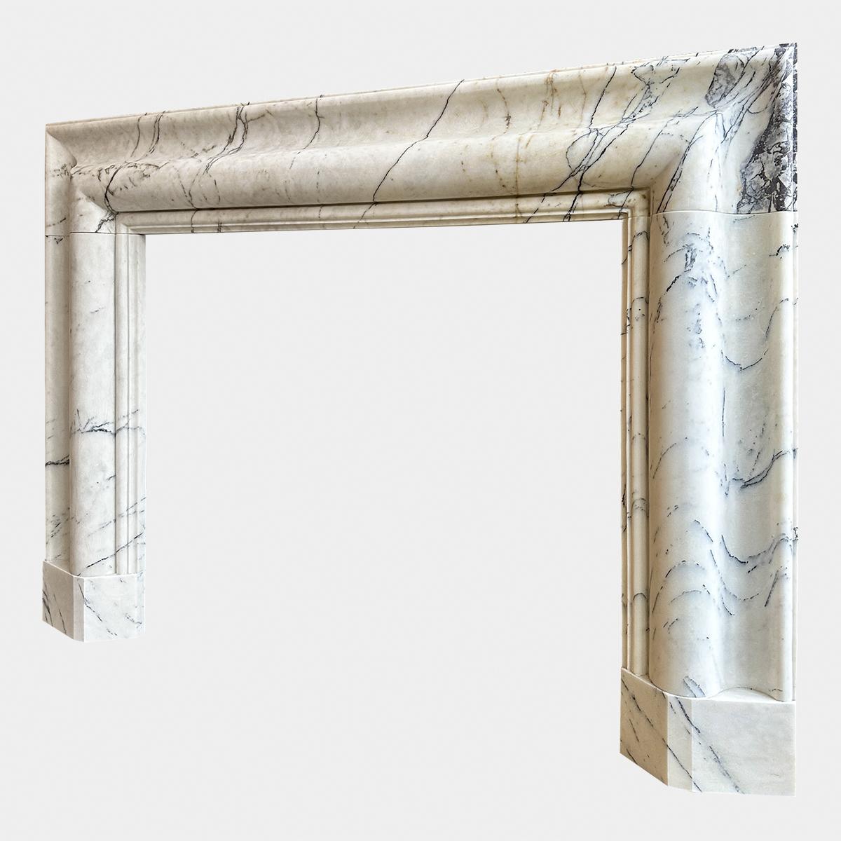 A Large Calacatta Vagli Marble Bolection Fireplace Mantle  In Good Condition For Sale In London, GB