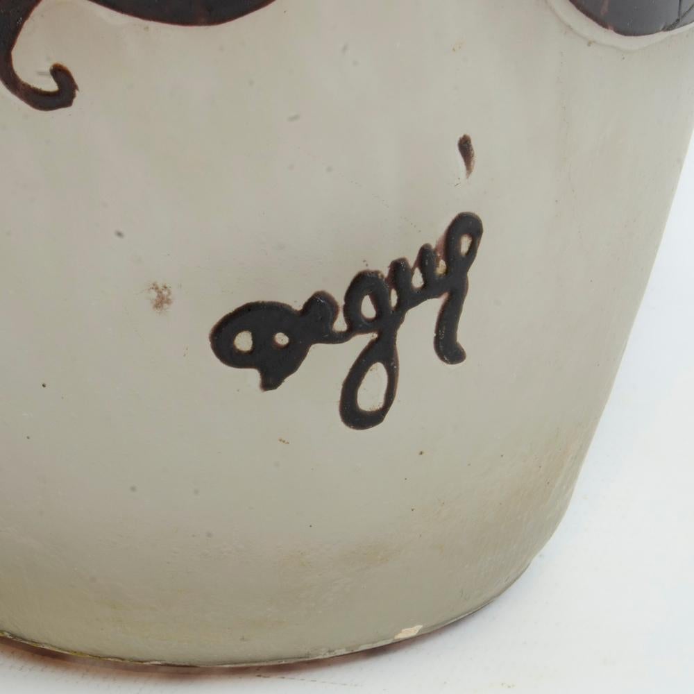 Verre Grand vase Art Déco en verre camée gravé à l'acide, signé Degue en vente