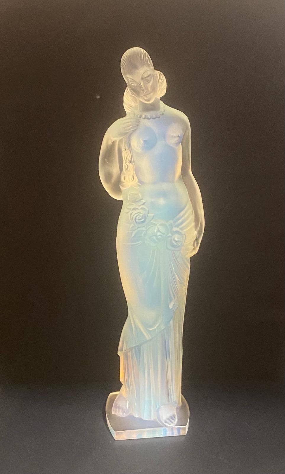 Grande statuetta Cariatide in vetro Art déco di Marius-Ernest Sabino (1878-1961) in vendita 4