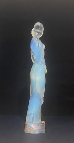 A Large Art deco Glass figurine Caryatid by Marius Ernest SABINO (1878-1961)