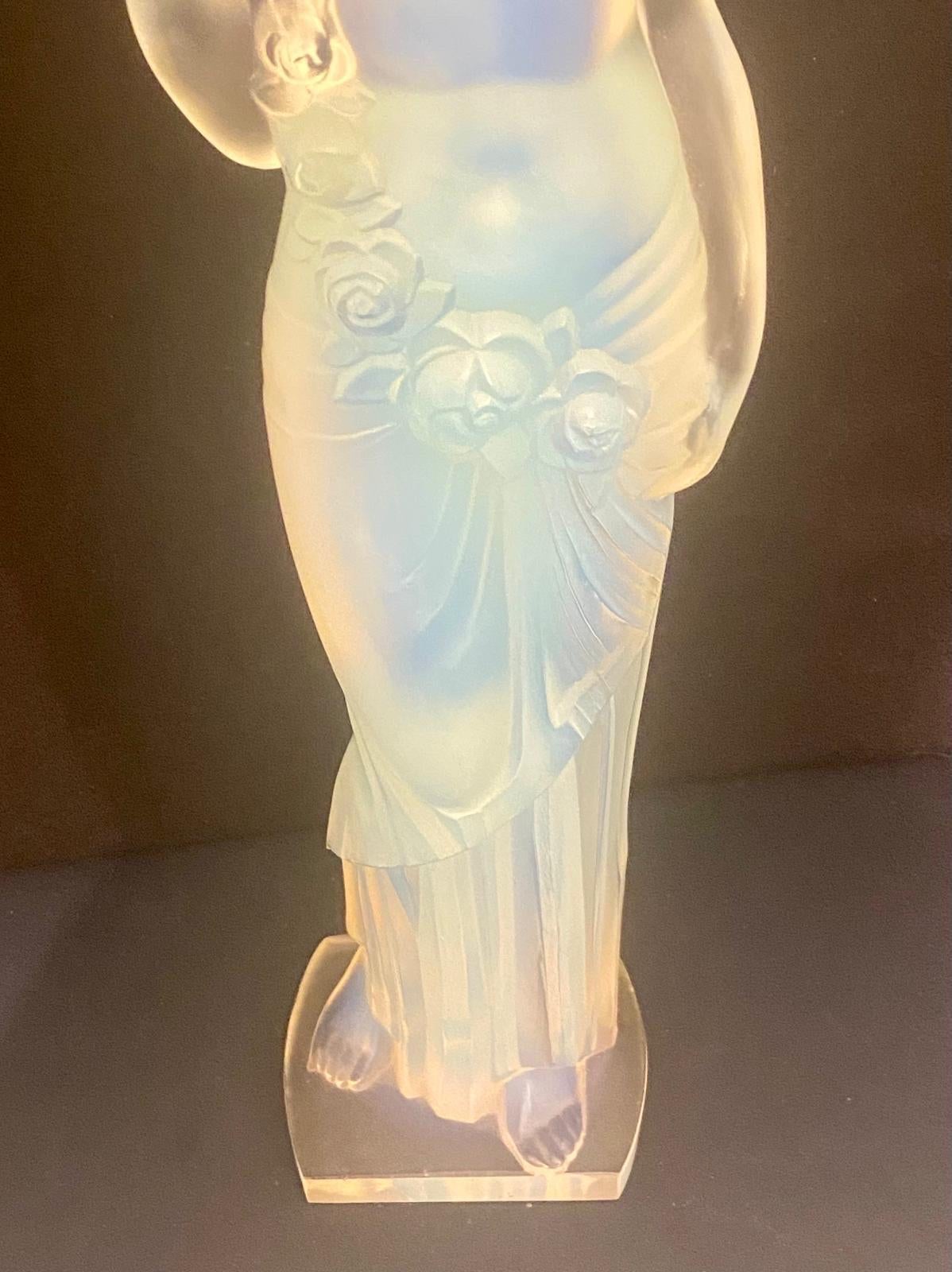 Stampato Grande statuetta Cariatide in vetro Art déco di Marius-Ernest Sabino (1878-1961) in vendita