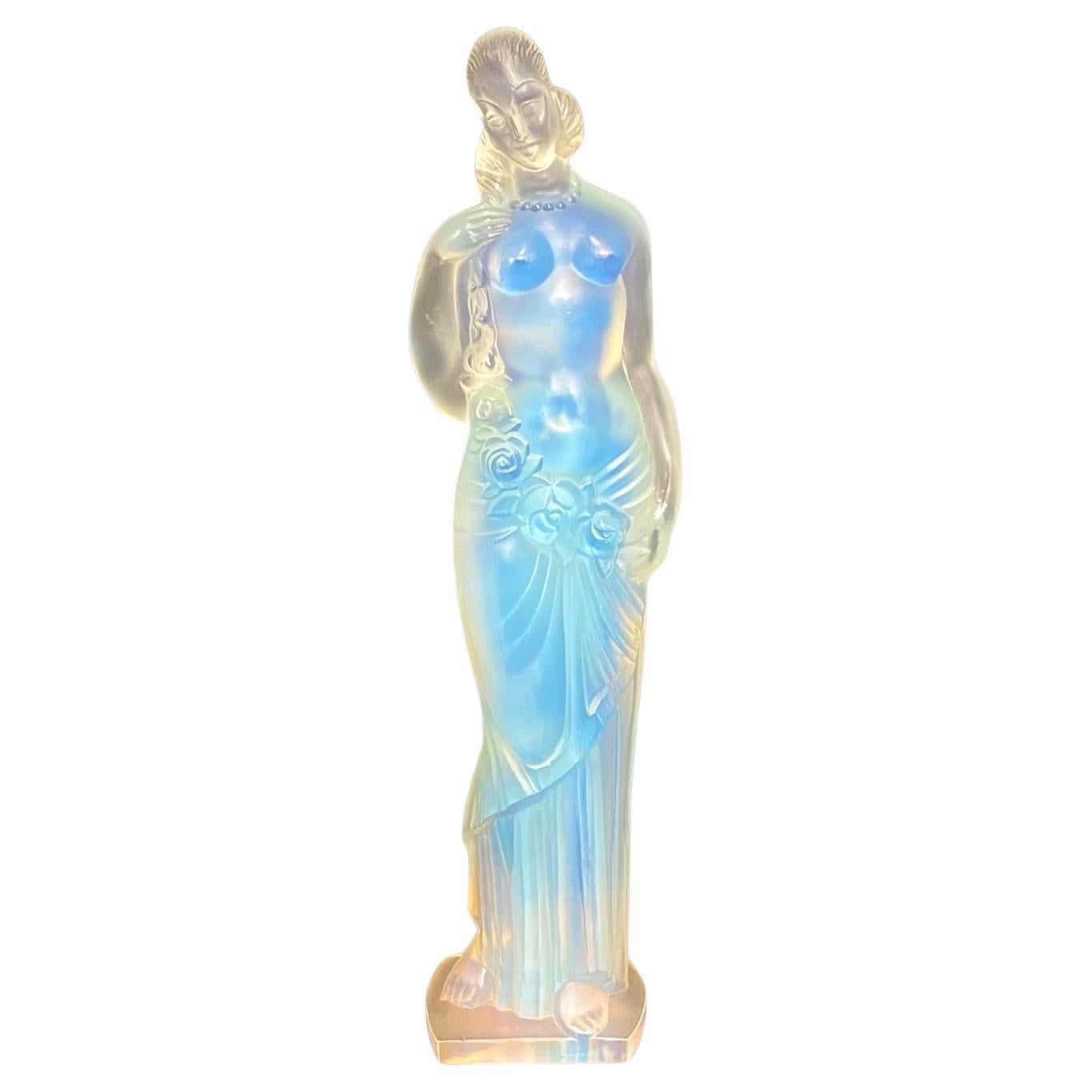 Große Art-Déco-Glasfigur „Karyatid“ von Marius Ernest SABINO (1878-1961)