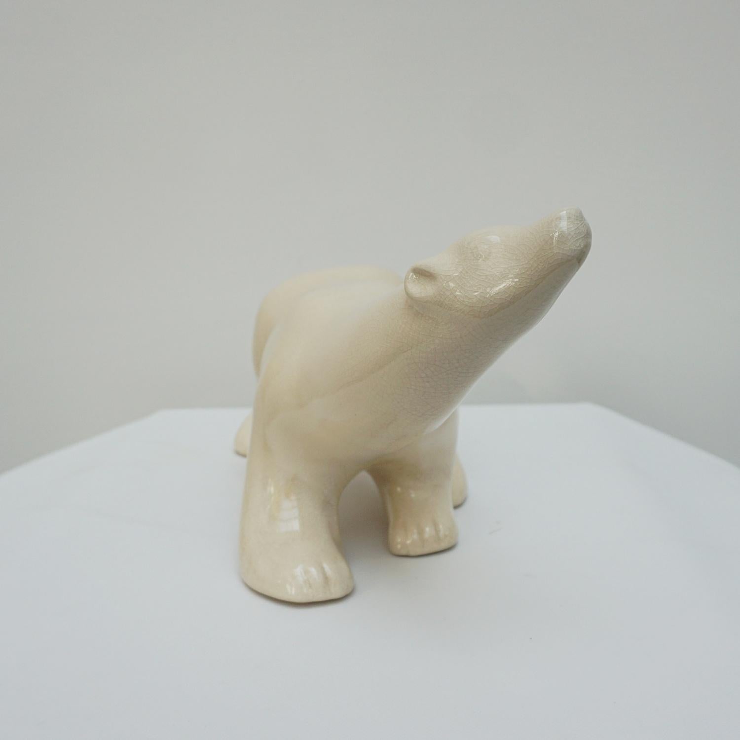 Français Grand ours polaire en glace Art Déco attribué à Pierre Chanet