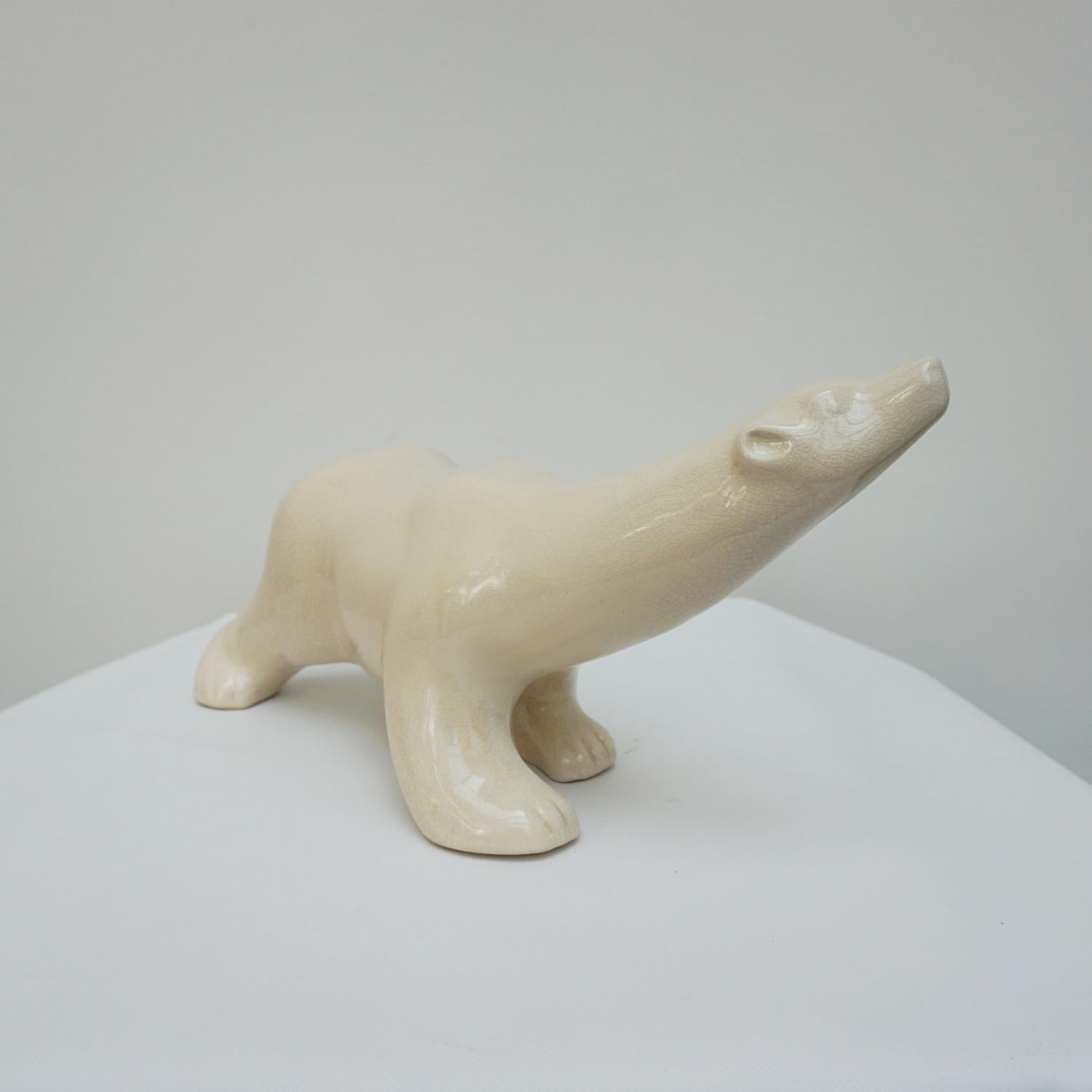 Grand ours polaire en glace Art Déco attribué à Pierre Chanet Bon état à Forest Row, East Sussex