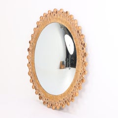 A Large Art Nouveau Style Copper Glass and Gilt Resin Convex Mirror.