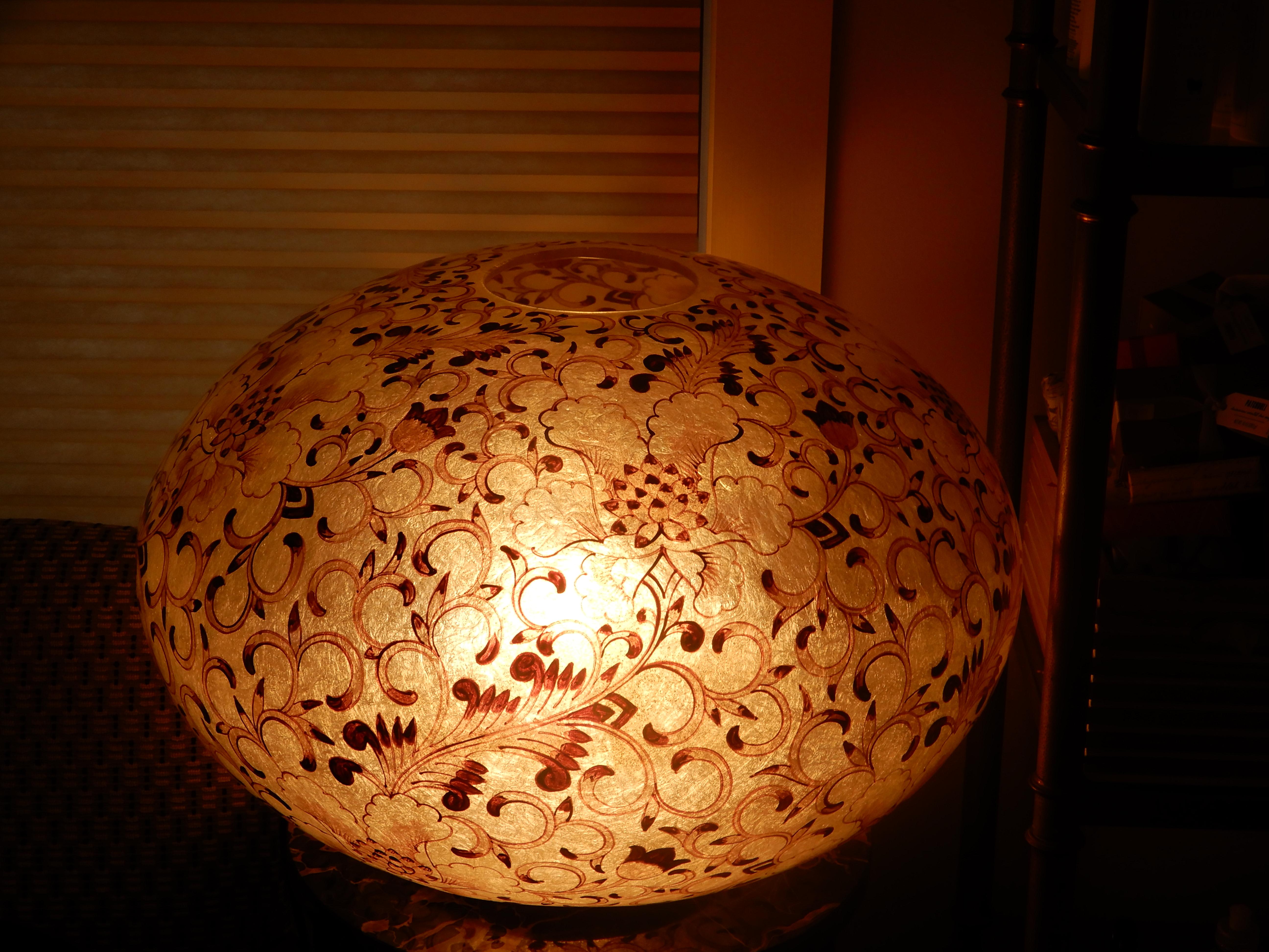 Hand-Crafted Large Artisan Lucite Midcentury Venetian Globe Shaped Lamp