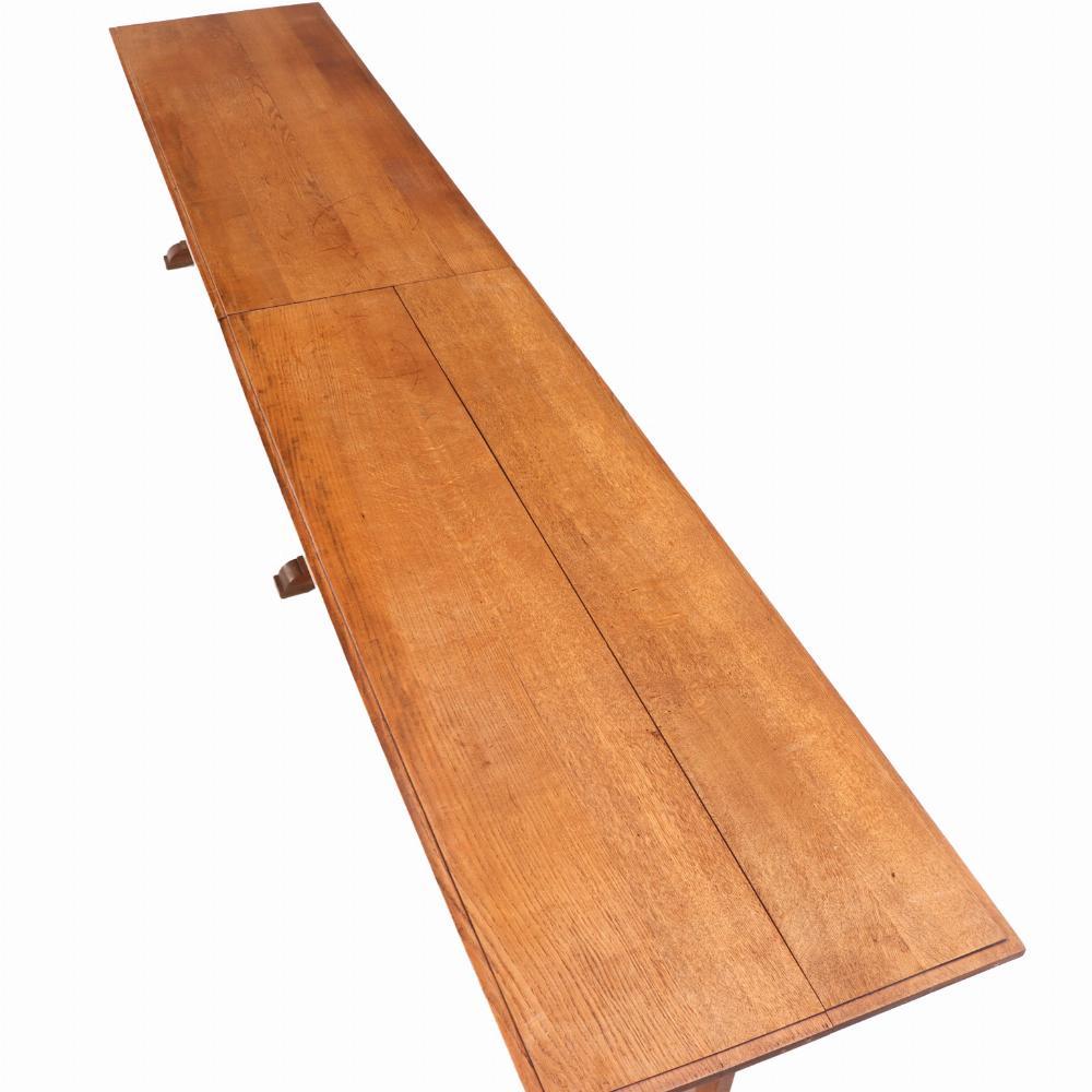 A Large Belgian Oak Monastery Trestle Table, 1880. In Good Condition For Sale In Philadelphia, PA
