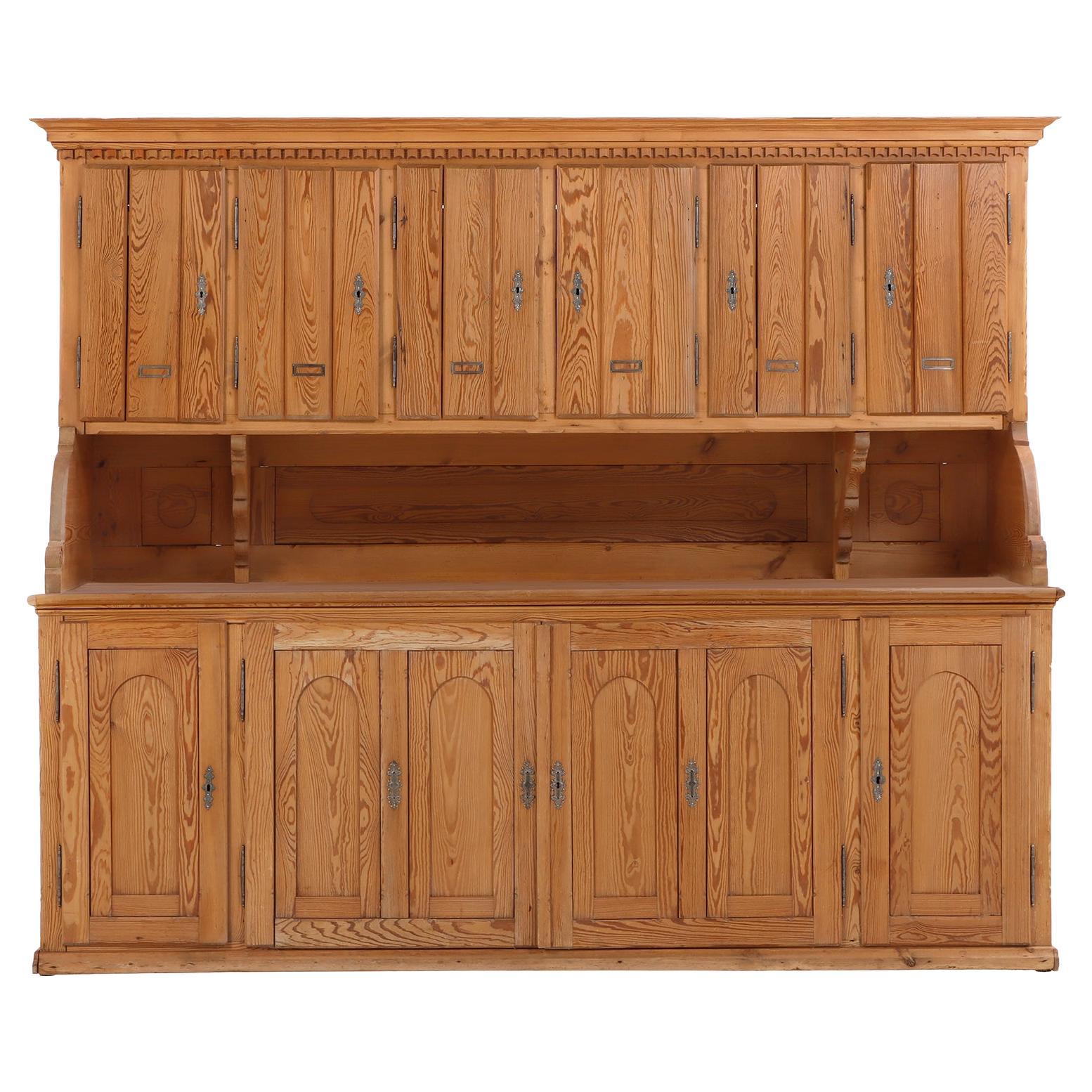 A Large Belgian Pitch Pine Cabinet, C. 1890.