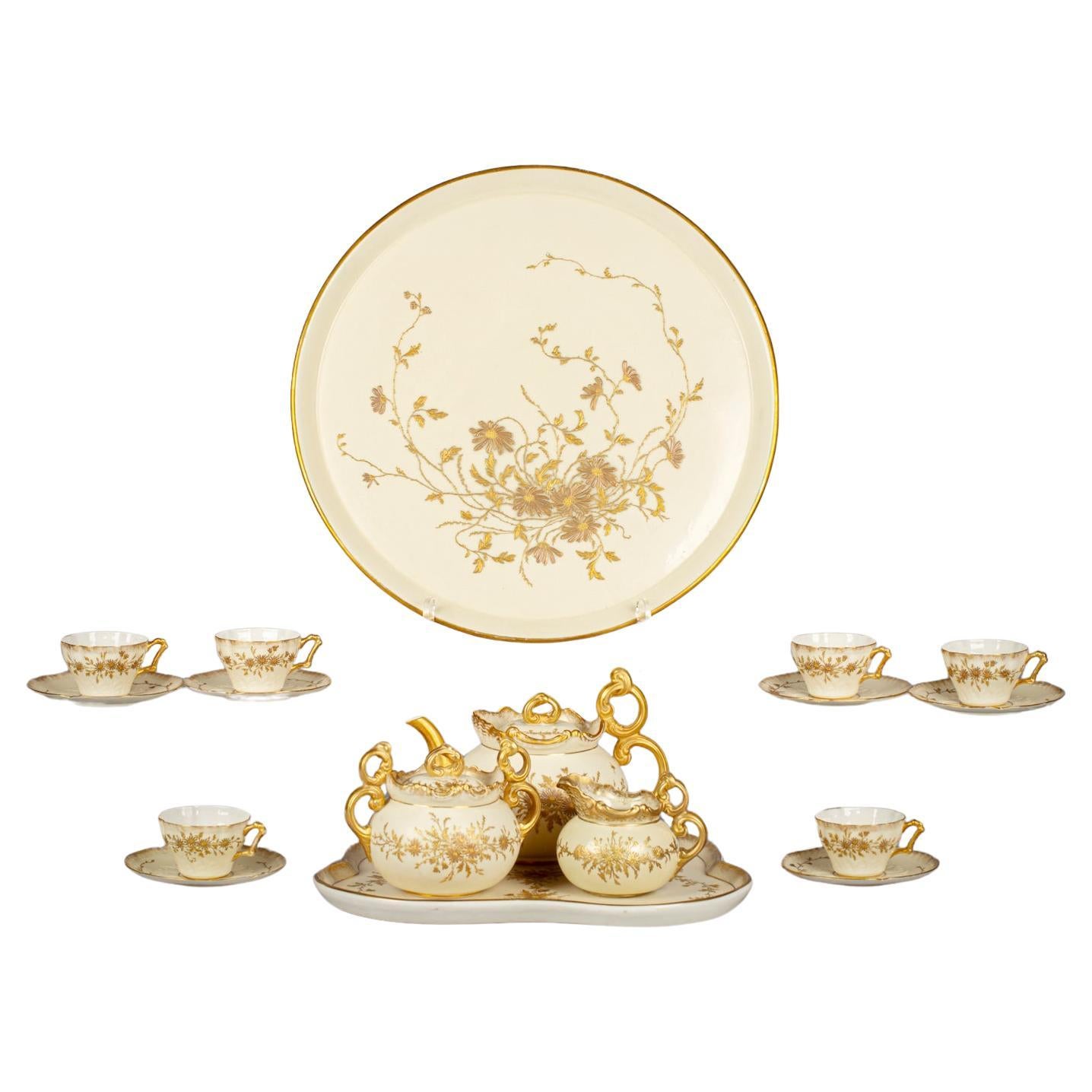 A Large Belleek Willets Porcelain Tea Service, circa 1890 For Sale