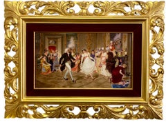 Large Berlin KPM Porcelain Plaque, "The Dancing Lesson of Our Grandmother"
