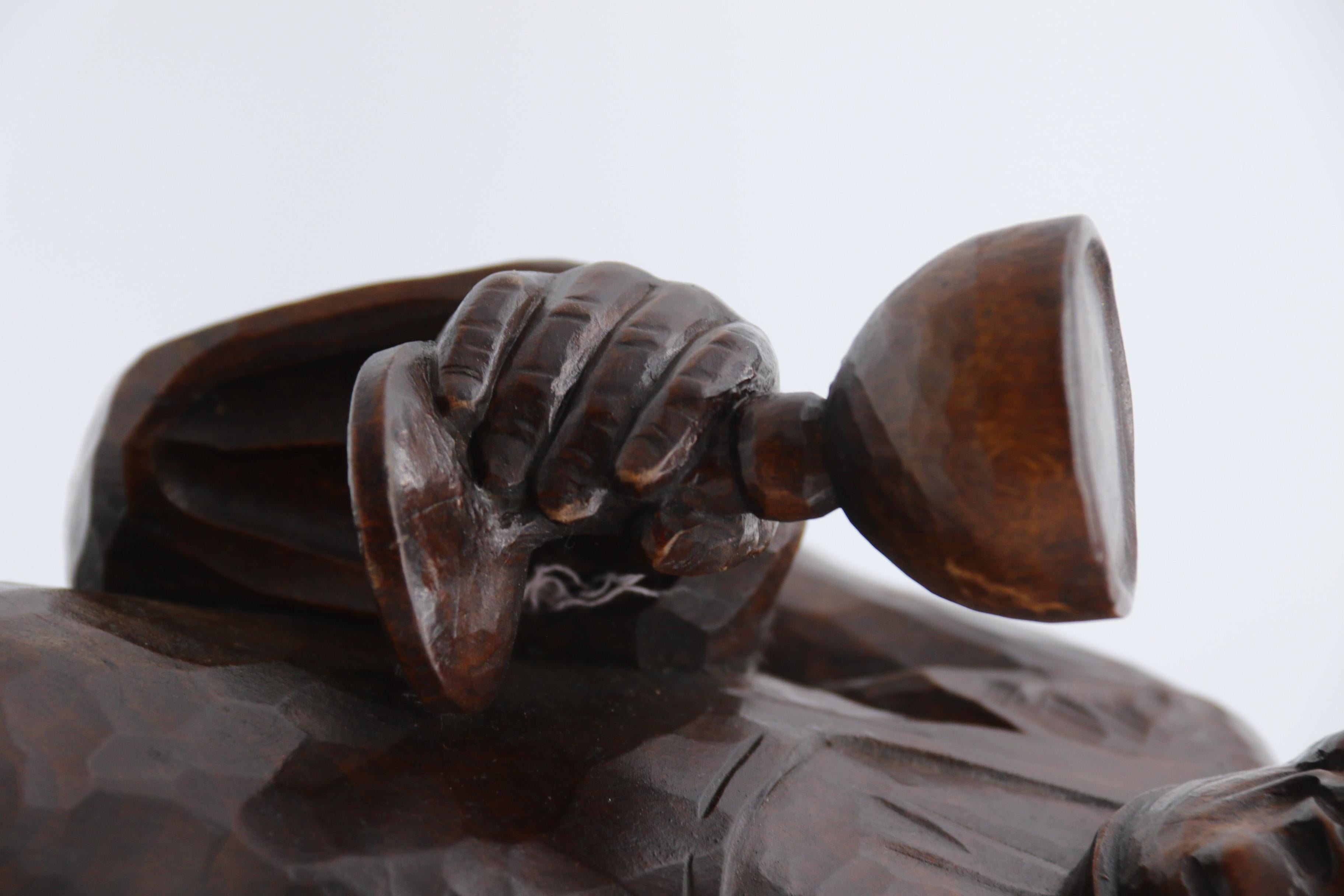 A Large Black Forest carved limewood study of a monk, Swiss, circa 1900 For Sale 7