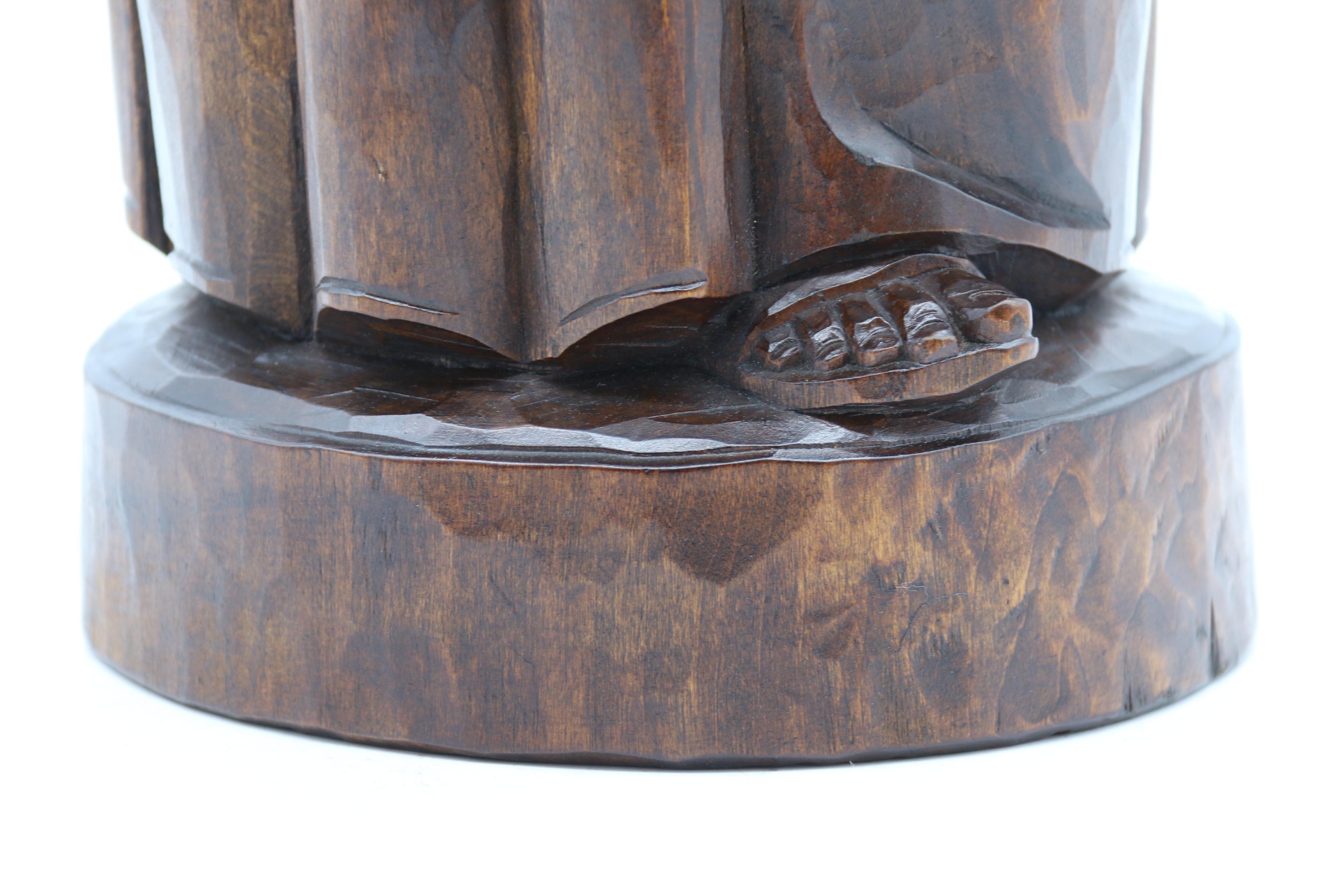 A Large Black Forest carved limewood study of a monk, Swiss, circa 1900 For Sale 8