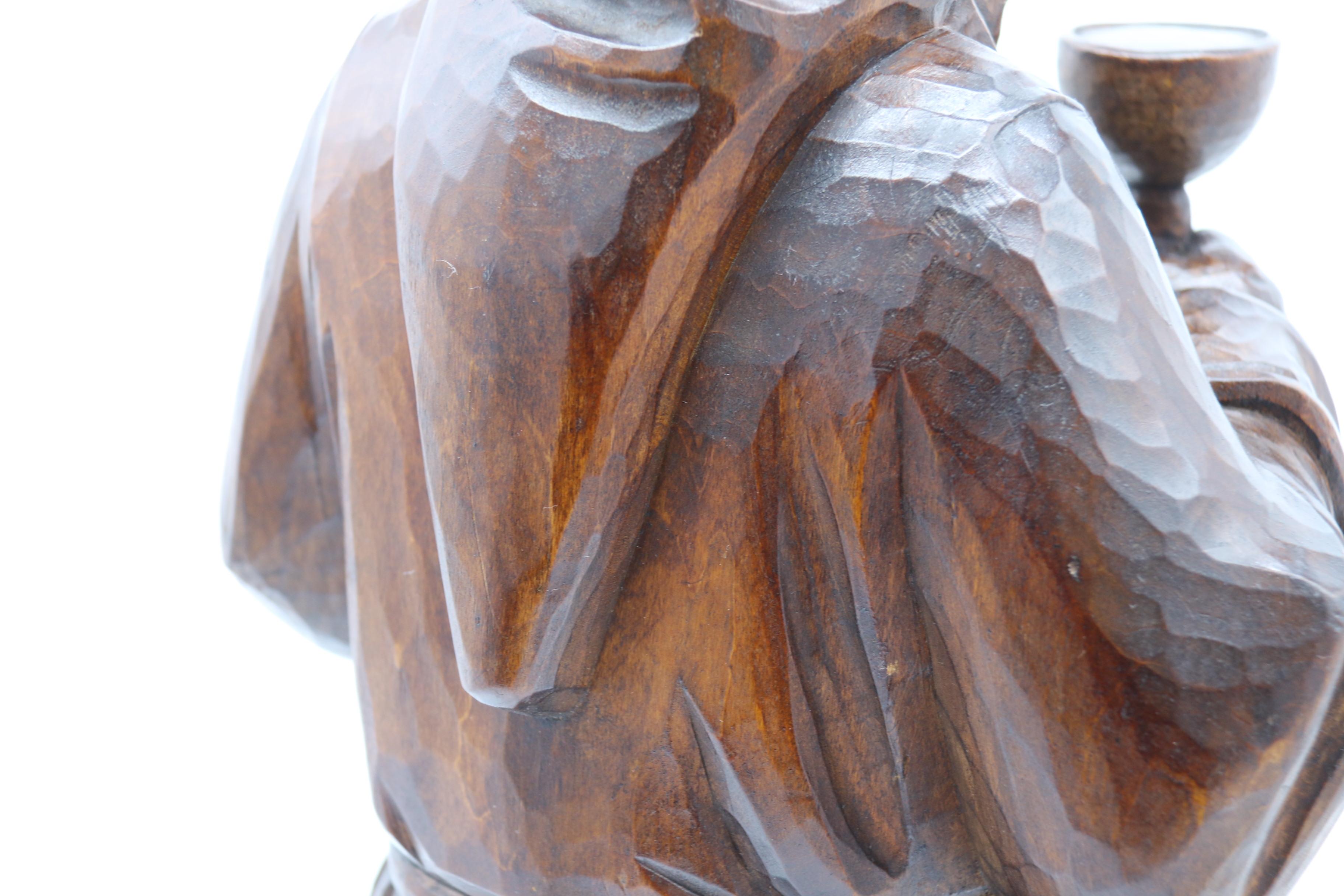 A Large Black Forest carved limewood study of a monk, Swiss, circa 1900 For Sale 10