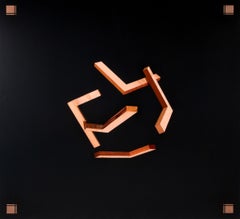 Large Black Illusionists Inlaid Square Parsons Style Modernist Coffee Table