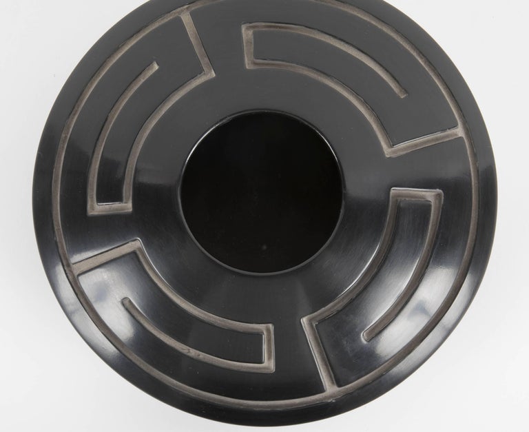 Large Blackware Potter Vase by Jeff Roller, Santa Clara Pottery Large Blackware Potter Vase by Jeff Roller, Santa Clara Pottery
