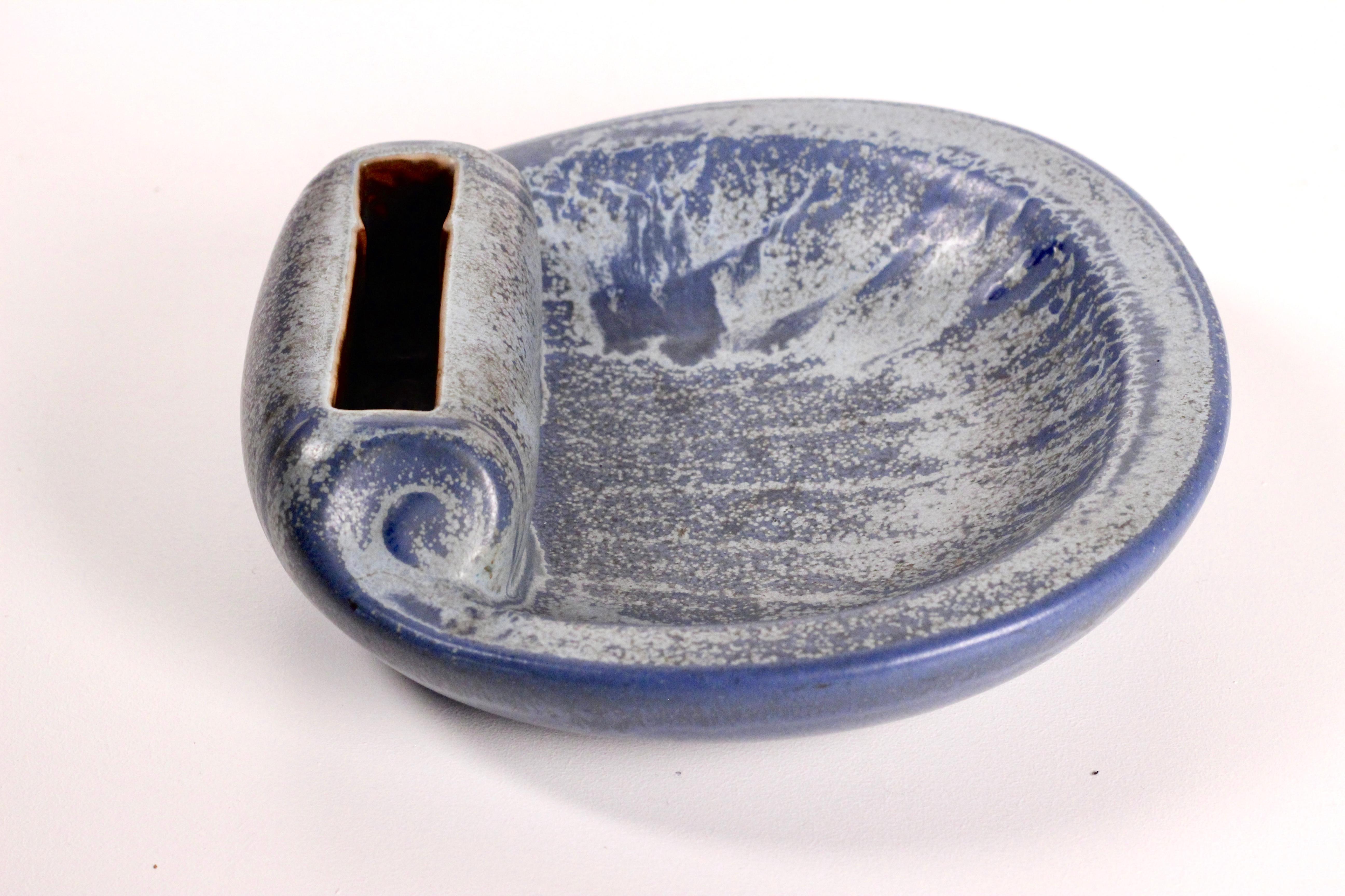Mid-20th Century A large blue ashtray by Rörstrand, Sweden, 1950s. Designed by Gunnar Nylund For Sale