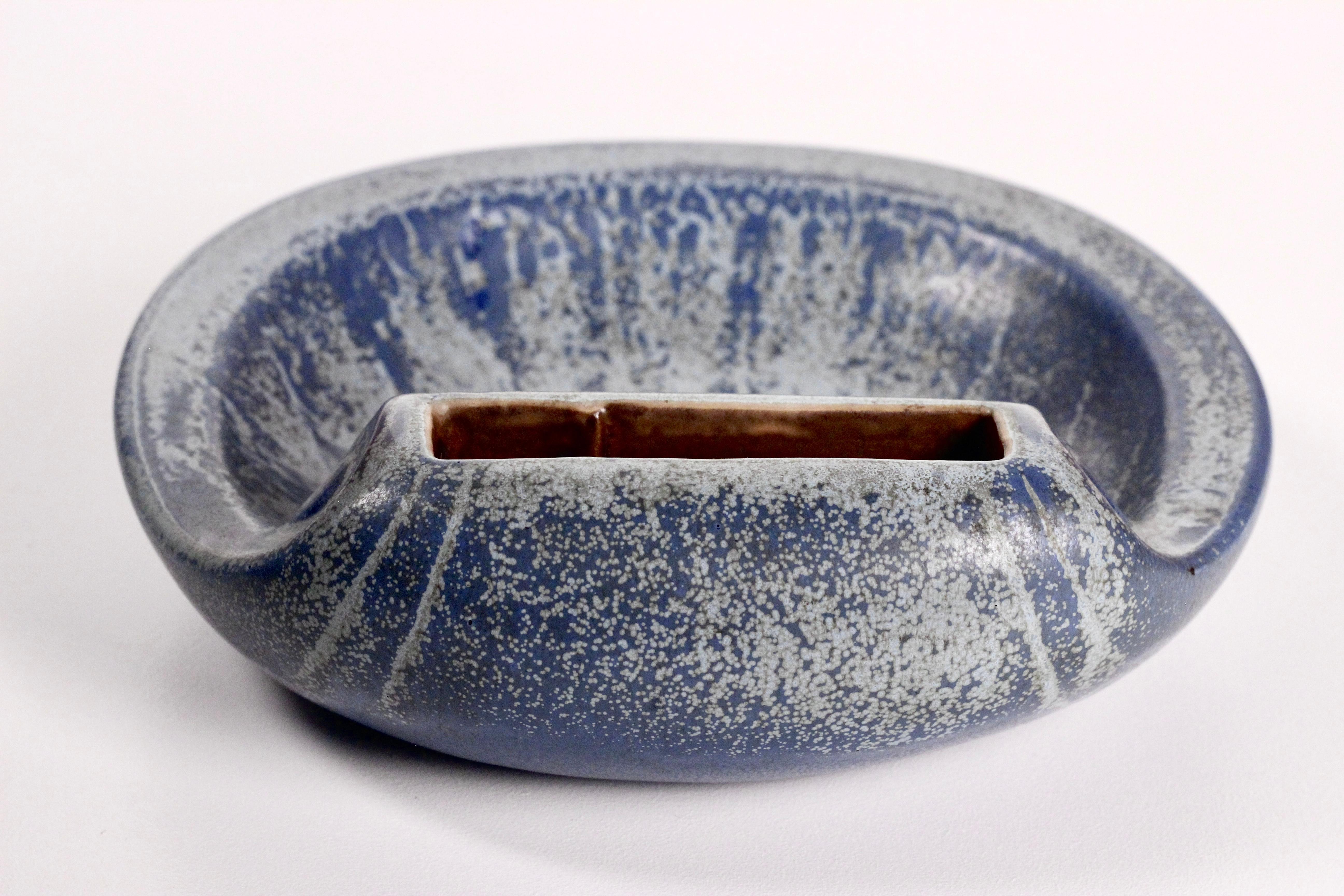 Ceramic A large blue ashtray by Rörstrand, Sweden, 1950s. Designed by Gunnar Nylund For Sale
