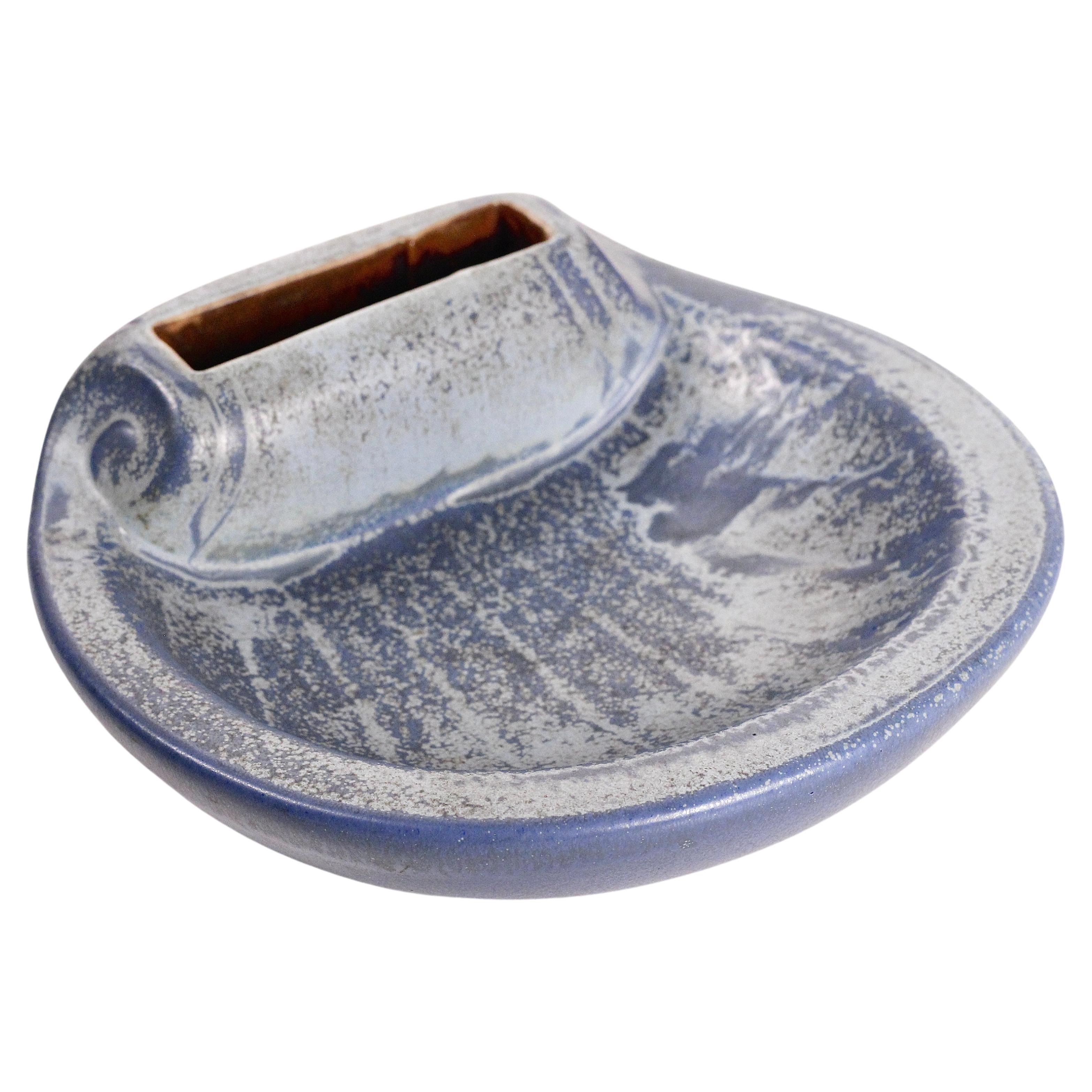 A large blue ashtray by Rörstrand, Sweden, 1950s. Designed by Gunnar Nylund For Sale