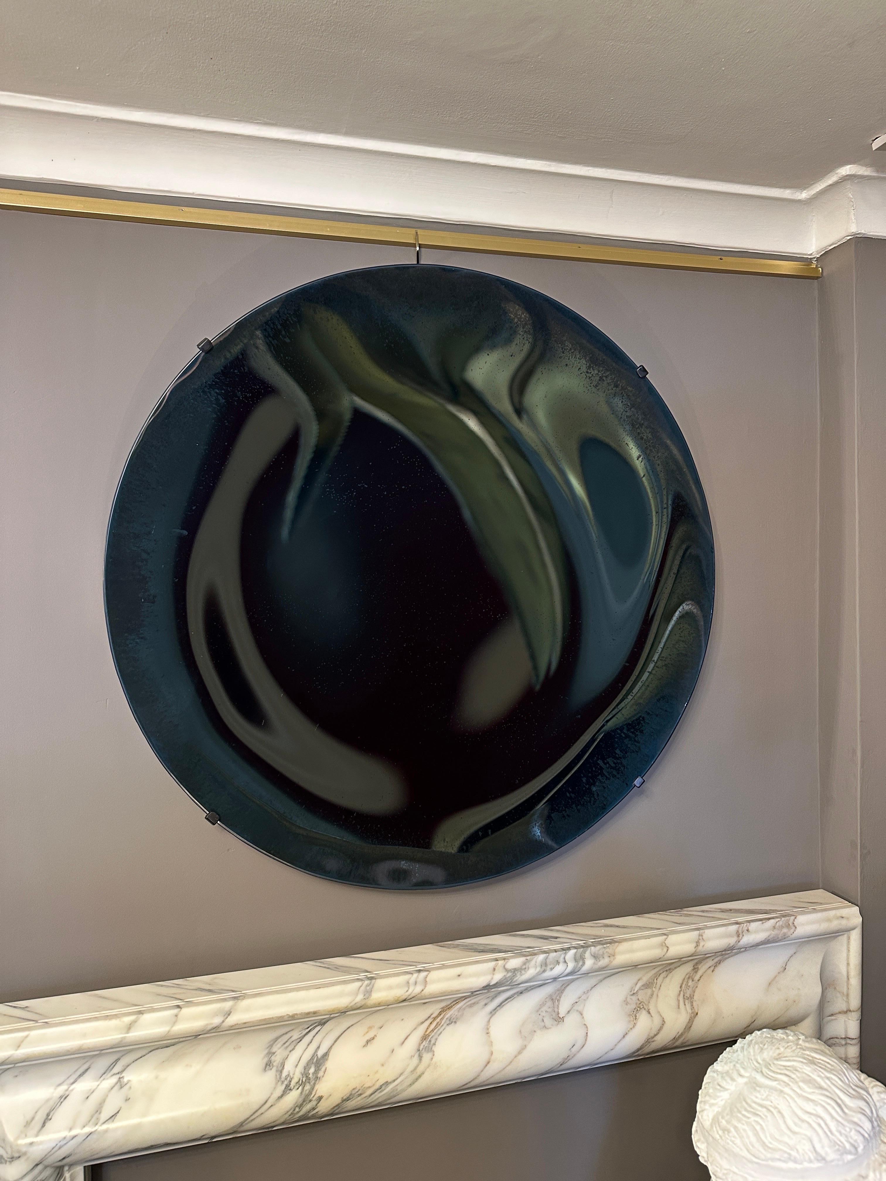 Contemporary A large Blue Concave Mirrror For Sale