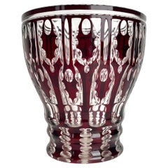 Eine große Vase aus geschliffenem Bohemia-Kristall aus dem frühen 20. Jahrhundert