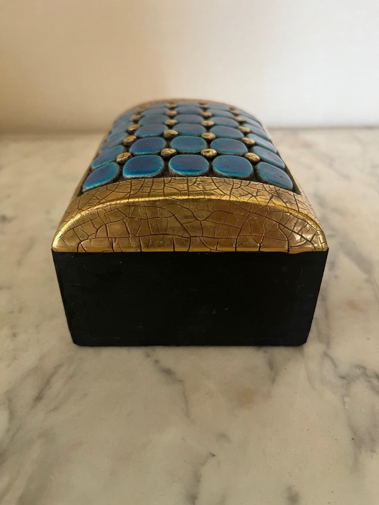 Glazed a large box Mithé Espelt circa 1965 For Sale