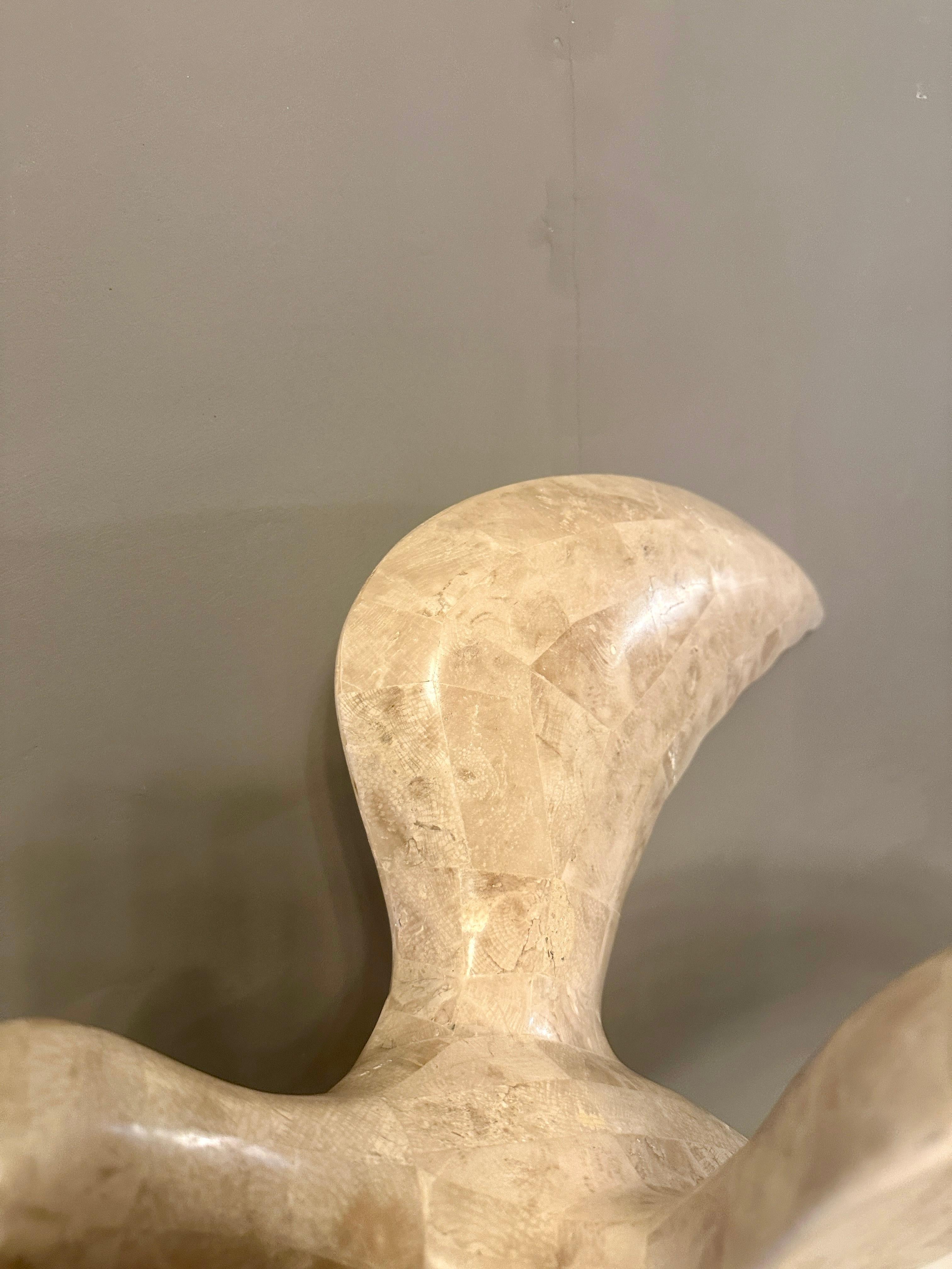 XX secolo A large Brass And Tessellated Marble Seagull By Maitland Smith in vendita
