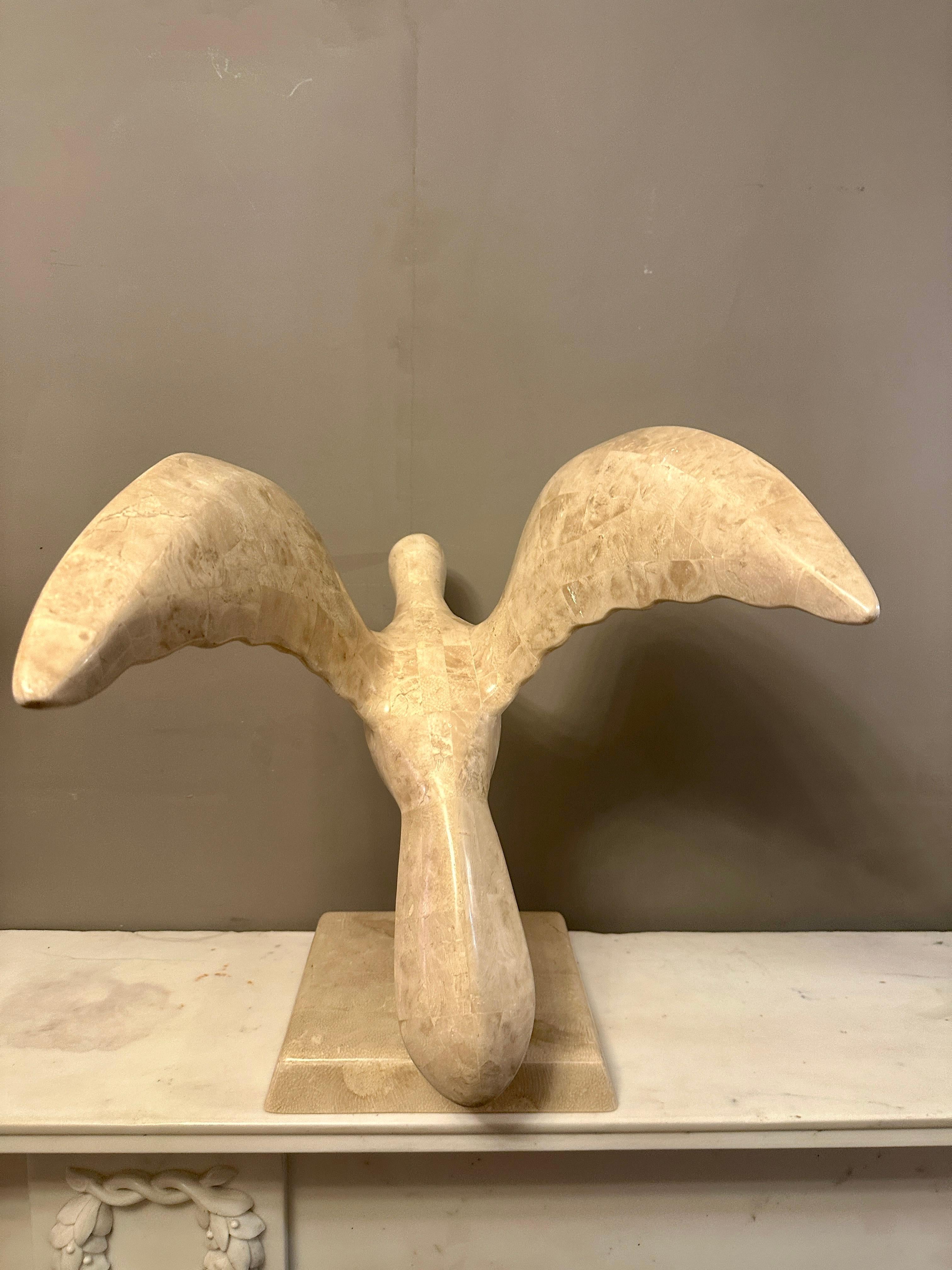 A large Brass And Tessellated Marble Seagull By Maitland Smith in vendita 2