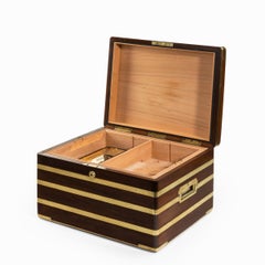 Large Brass Bound Mahogany Humidor by J Walker Anderson