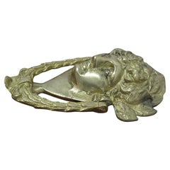 A Large Brass Dionysus Door Knocker