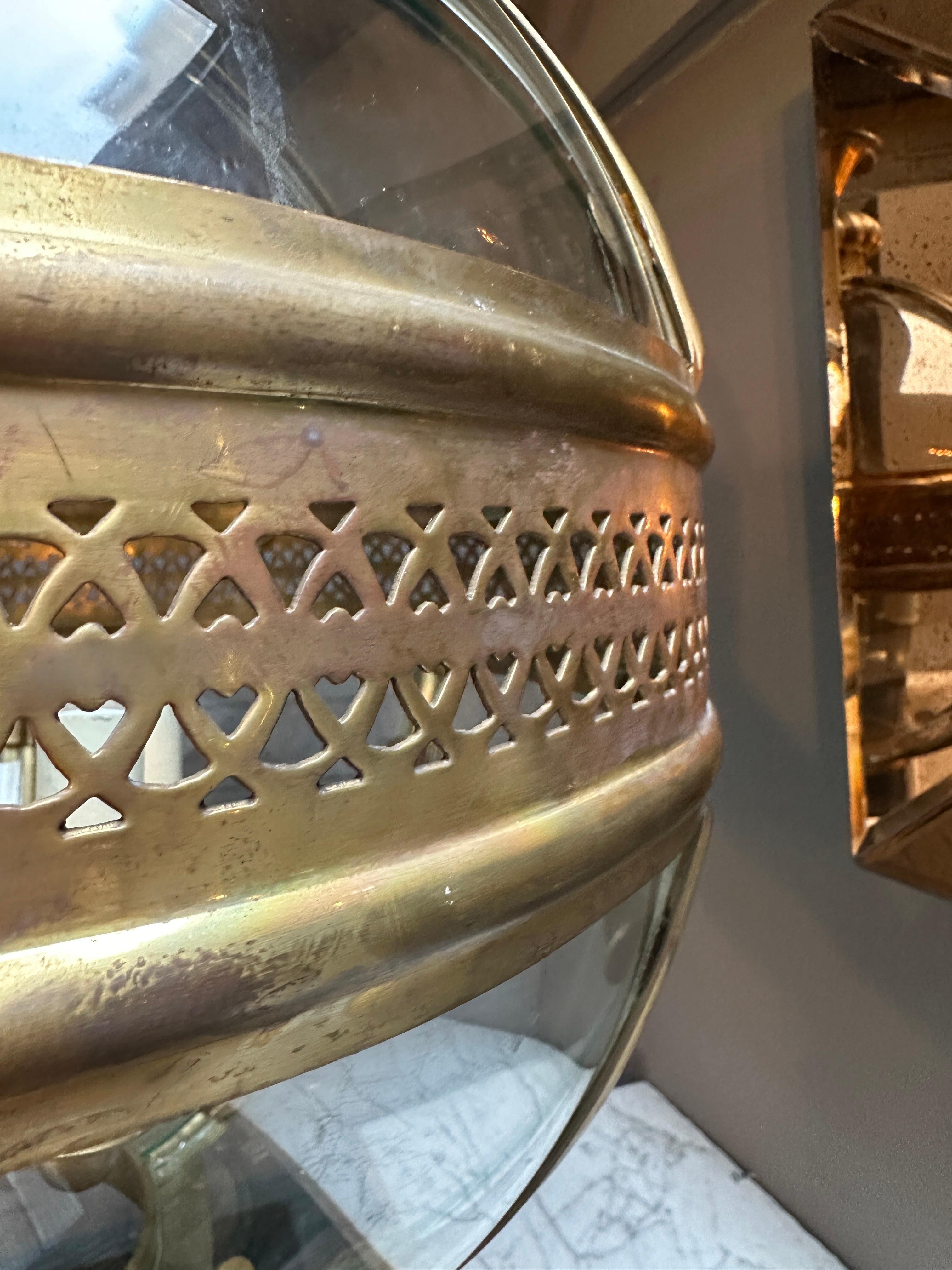 A Large Brass Globe Lantern  For Sale 4
