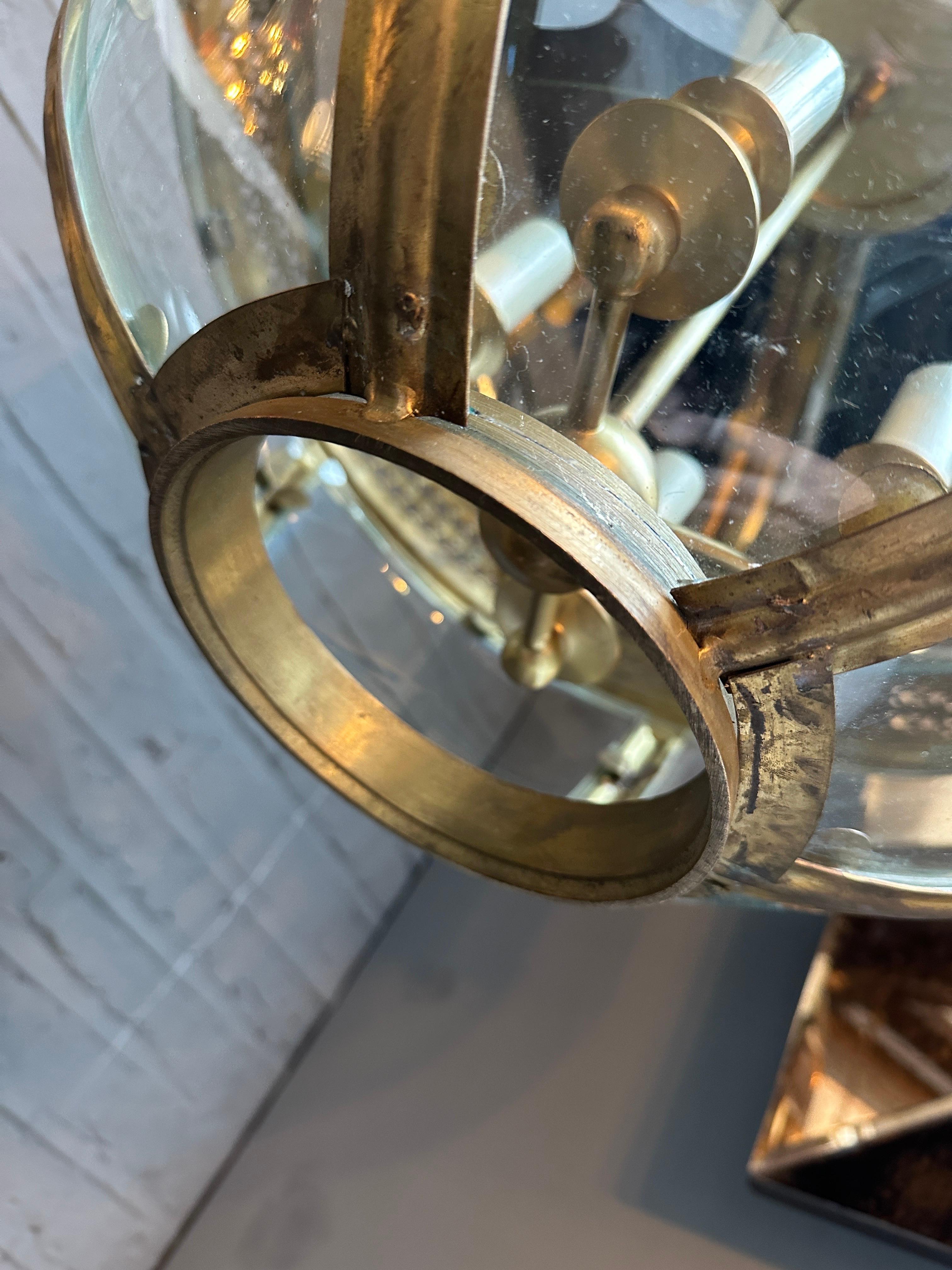 A Large Brass Globe Lantern  For Sale 1