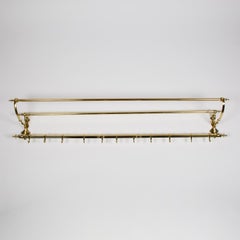 Large Brass Hall Coat and Luggage Rack