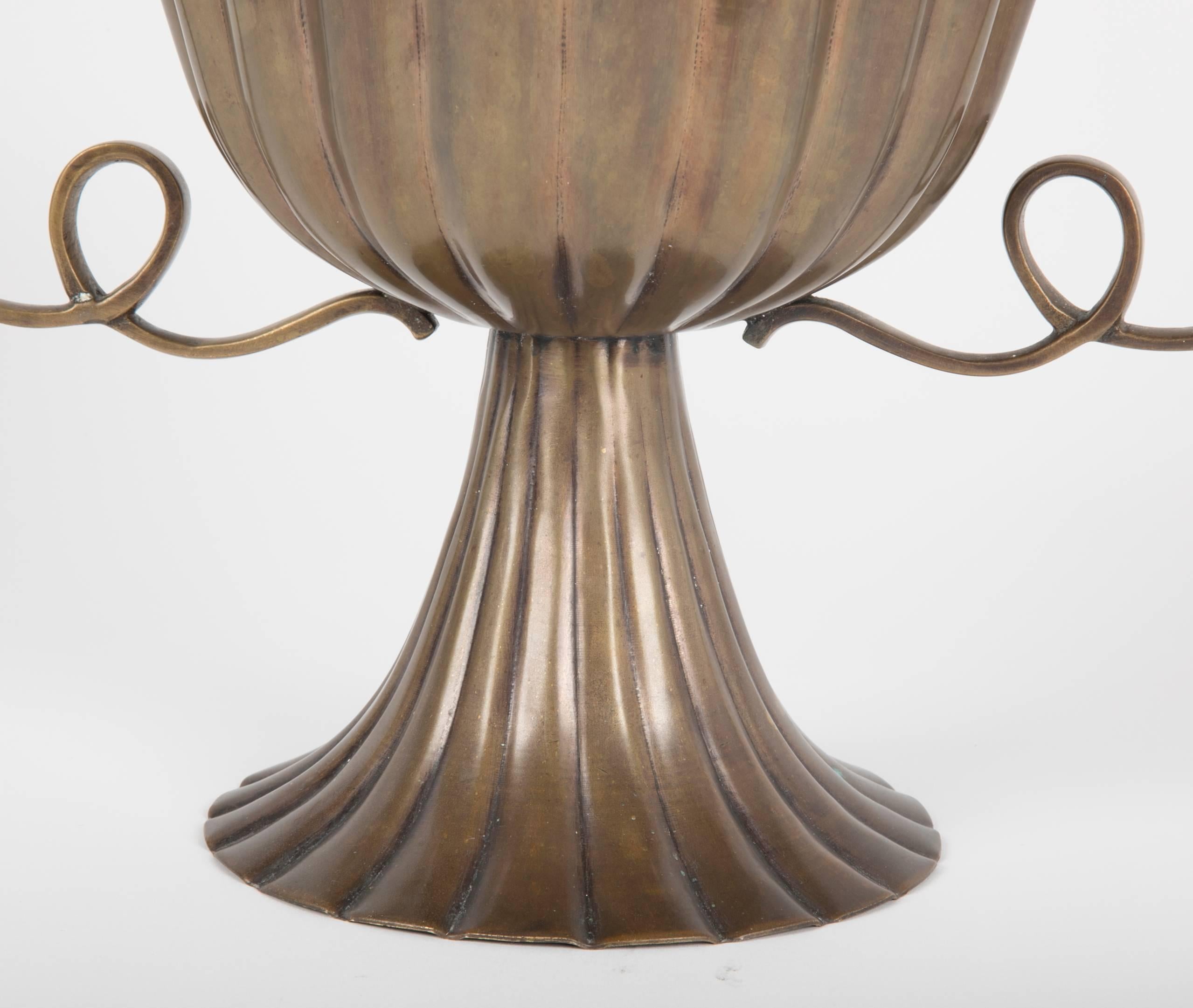 Large Brass Urn in the Manner of Josef Hoffmann 1