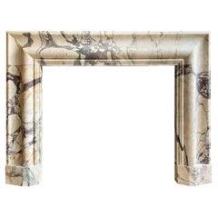 Large Breche Marble Bolection Fireplace Mantel