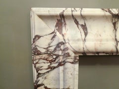 Large Breche Violette Marble Bolection Fireplace Mantel