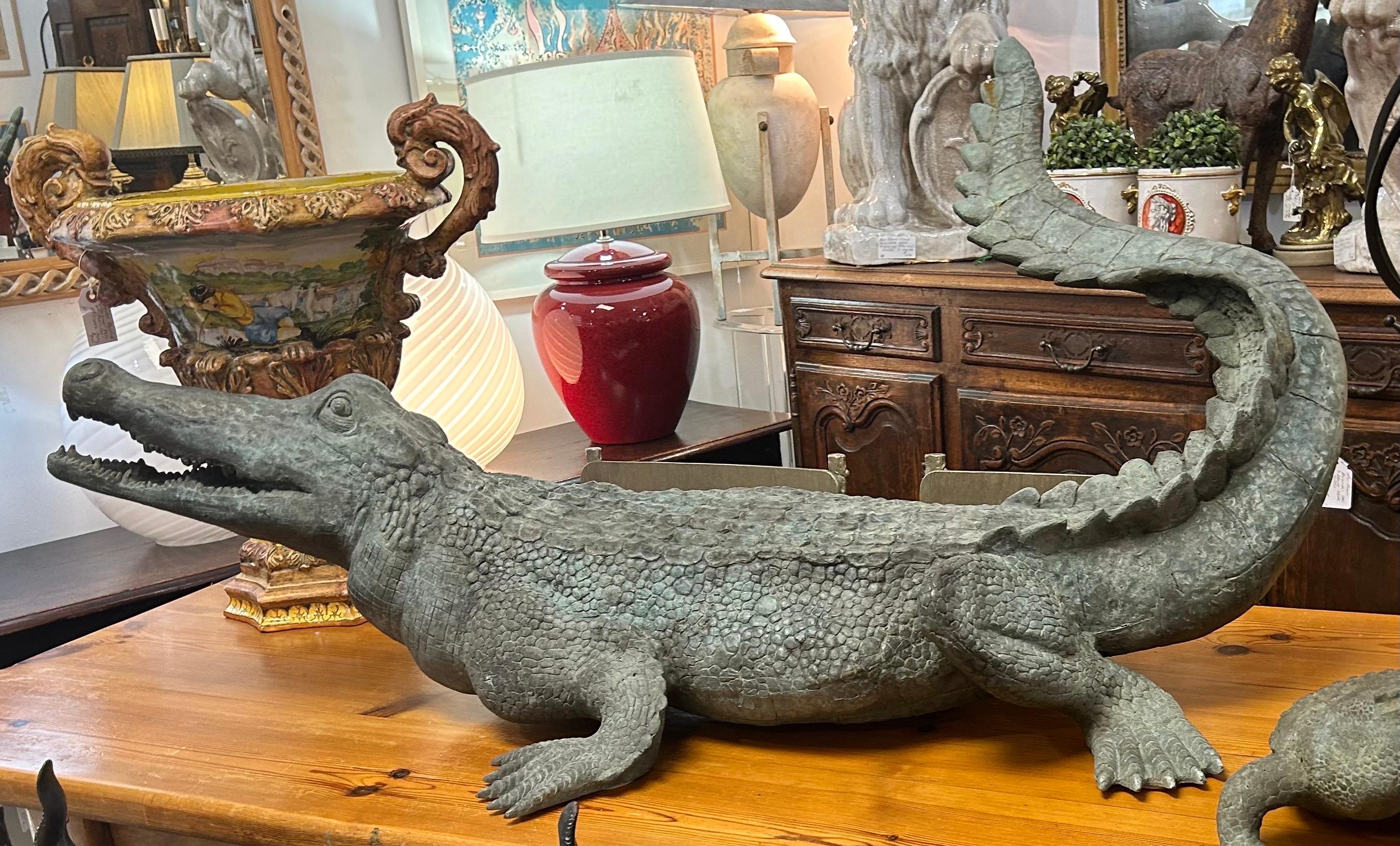 A large bronze  alligator 3