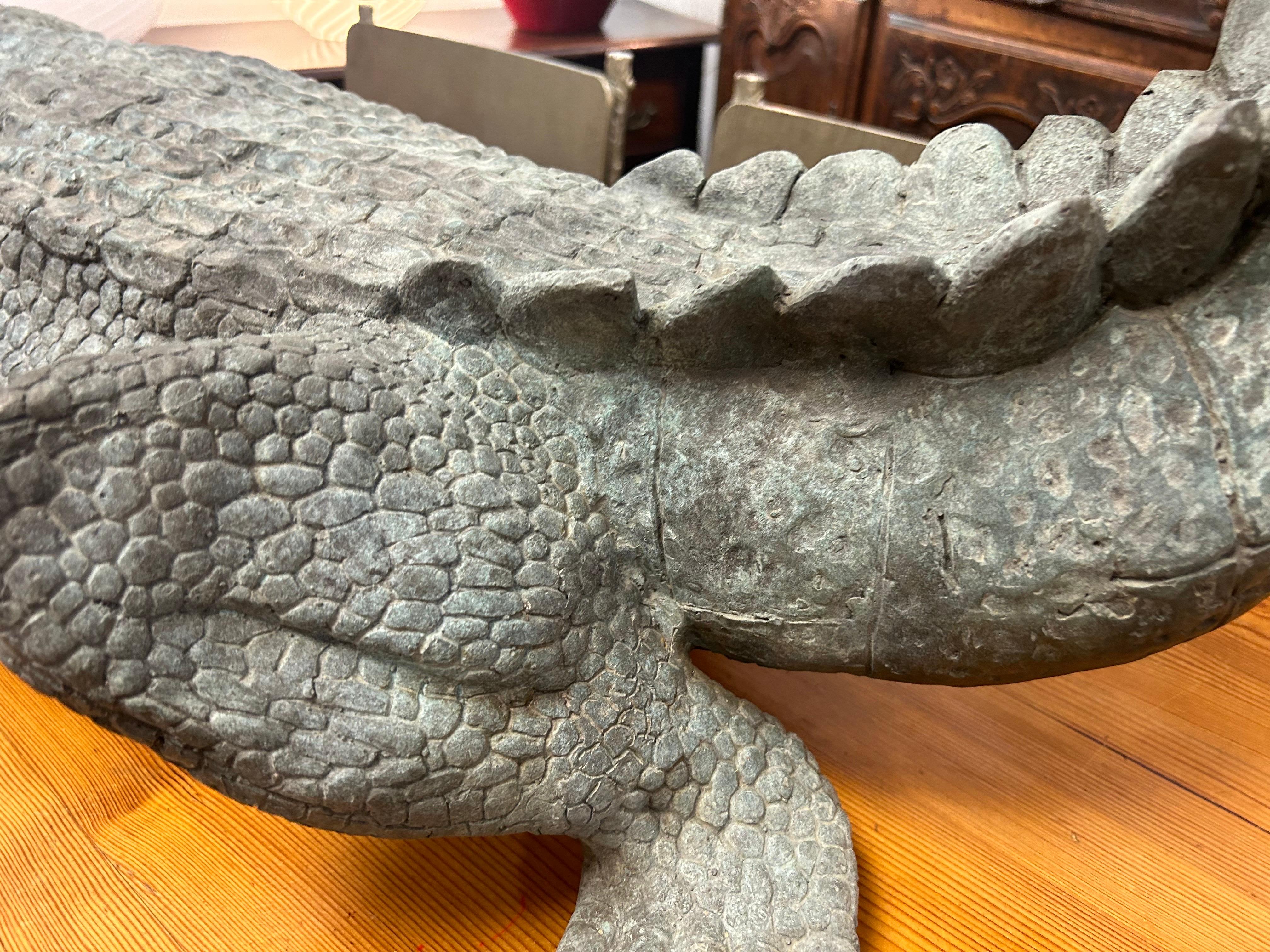 A large bronze  alligator 4