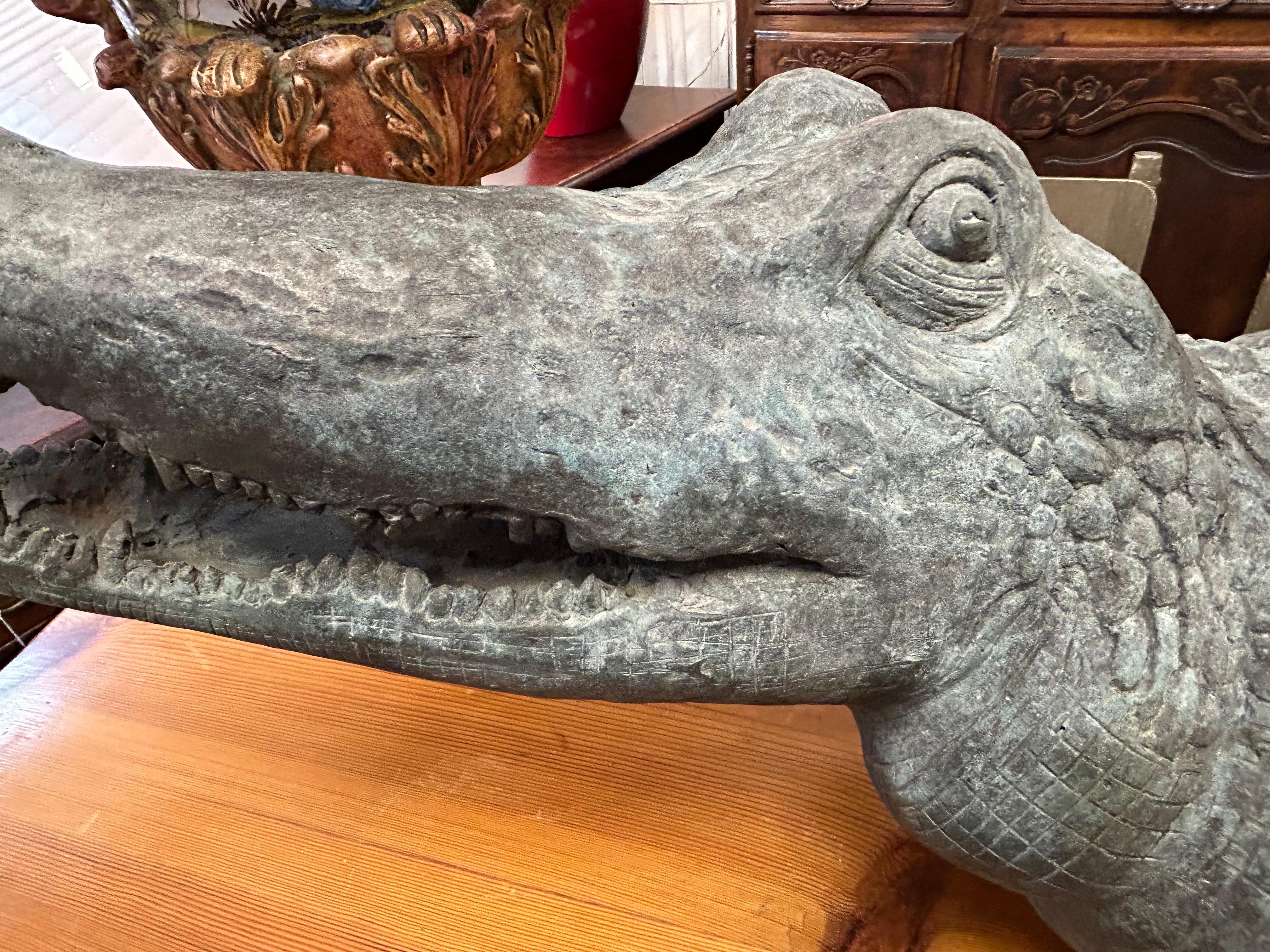 A large bronze  alligator 5