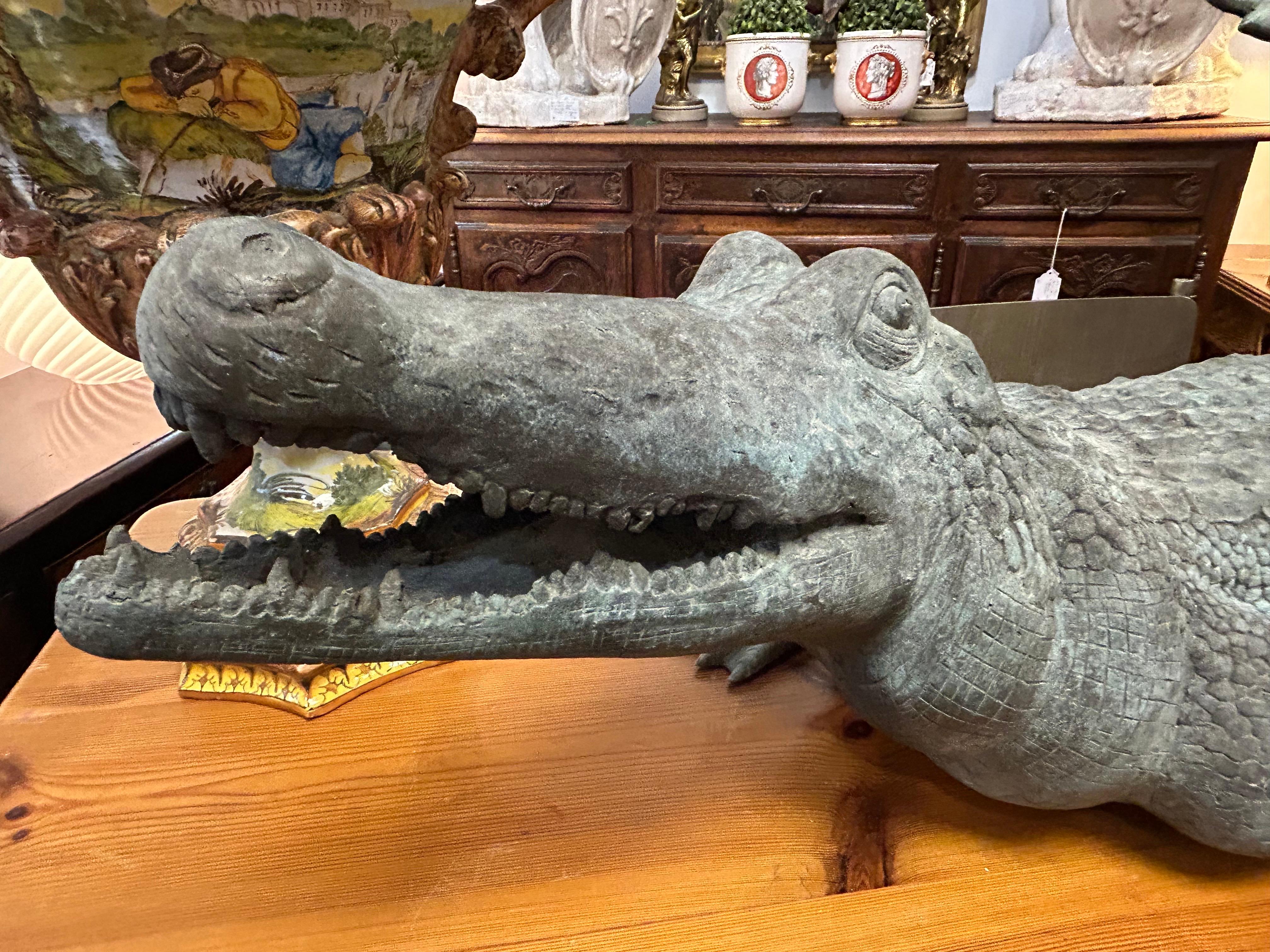 A large bronze  alligator 6